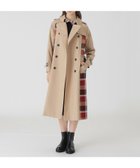 【ブルーレーベル クレストブリッジ/BLUE LABEL CRESTBRIDGE】の【10th ANNIVERSARY】ライトギャバジンパーシャルチェックトレンチコート 人気、トレンドファッション・服の通販 founy(ファニー) ファッション Fashion レディースファッション Fashion for Women アウター Coat / Outerwear Collection コート・ロングコート・ピーコート Long Coats, Peacoats & More トレンチコート / 春秋の定番アウター Trench Coats フラップ Flap, Flap Pocket ループ Loop, Loop Knit thumbnail ベージュA|ID: prp329100004861576 ipo3291000000036036976