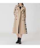 【ブルーレーベル クレストブリッジ/BLUE LABEL CRESTBRIDGE】の【10th ANNIVERSARY】ライトギャバジンパーシャルチェックトレンチコート 人気、トレンドファッション・服の通販 founy(ファニー) ファッション Fashion レディースファッション Fashion for Women アウター Coat / Outerwear Collection コート・ロングコート・ピーコート Long Coats, Peacoats & More トレンチコート / 春秋の定番アウター Trench Coats フラップ Flap, Flap Pocket ループ Loop, Loop Knit thumbnail ベージュB|ID: prp329100004861576 ipo3291000000036036982