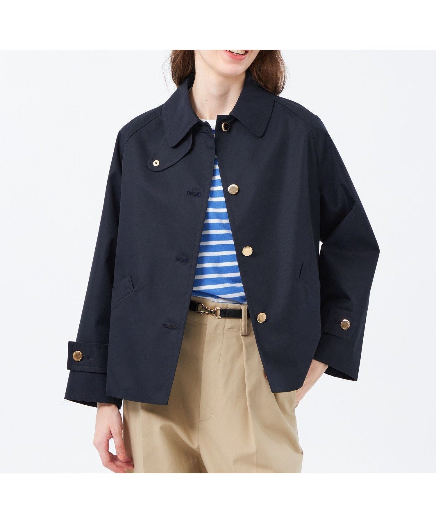 【マッキントッシュ フィロソフィー/MACKINTOSH PHILOSOPHY】の【WELBURY SHORT(ウェルベリーショート)】シャンブレーギャバジン インテリア・キッズ・メンズ・レディースファッション・服の通販 founy(ファニー) 　ファッション　Fashion　レディースファッション　Fashion for Women　おすすめ　Recommended / Our Picks　シャンブレー　Chambray, Denim-Like Fabric　ショート　Short, Short Length　フォルム　Silhouette, Form　ミドル　Middle Length, Mid Height　モダン　Modern, Contemporary　リュクス　Luxury, Elegant, High-End, Chic　冬　Winter / This Winter　夏　Summer　春　Spring　秋　Autumn　ネイビー|ID: prp329100004861584 ipo3291000000036037619