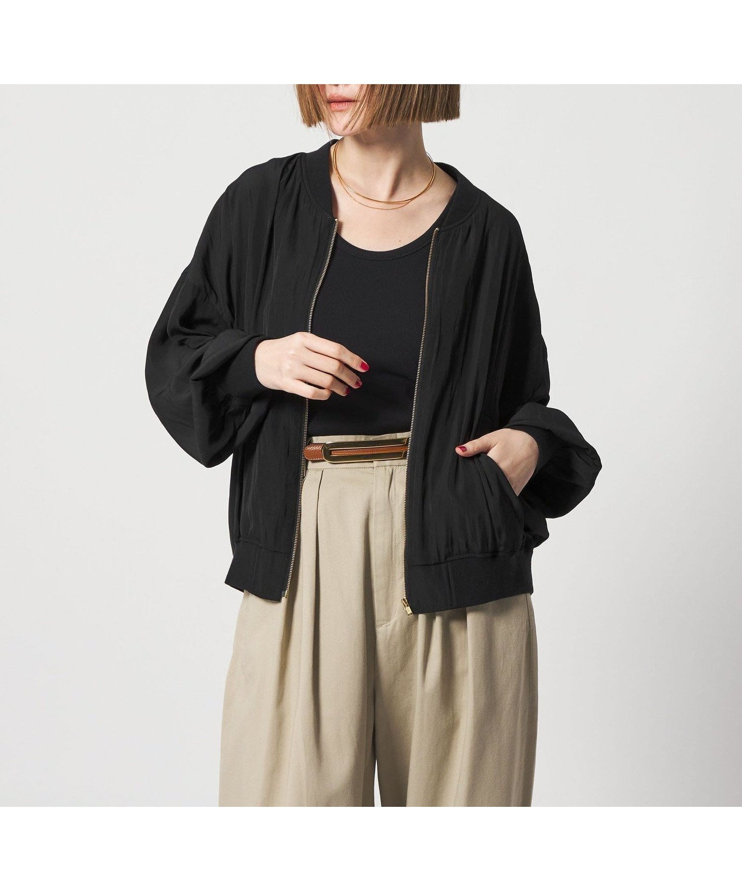 【ユナイテッドアローズ/UNITED ARROWS】のconte サテン ジップブルゾン 人気、トレンドファッション・服の通販 founy(ファニー) 　ファッション　Fashion　レディースファッション　Fashion for Women　アウター　Coat / Outerwear Collection　ブルゾンジャケット・スポーティアウター　Blouson Jackets　おすすめ　Recommended / Our Picks　サテン　Satin, Glossy Fabric　セットアップ　Set-Up, Coordinated Outfit　バランス　Balance, Style Balance　フレア　Flare, Flared　 other-1|ID: prp329100004861592 ipo3291000000036037946