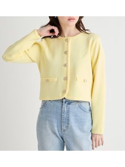 【セルフォード/CELFORD】の【UVカット】トリム刺繍カーディガン インテリア・キッズ・メンズ・レディースファッション・服の通販 founy(ファニー) 　ファッション　Fashion　レディースファッション　Fashion for Women　トップス・カットソー　Cut & Sew Tops　カーディガン・羽織り　Layered Style Cardigans　おすすめ　Recommended / Our Picks　ウェーブ　Wavy Pattern　カーディガン　Cardigan, Knitwear　ジャケット　Jacket, Outerwear　スマート　Smart, Elegant　パイピング　Piping, Trim Design　ボックス　Boxy, Box Shape　ポケット　Pocket, Pocket Detail　ロング　Long, Long-Length　YEL[032]|ID: prp329100004861607 ipo3291000000036038988