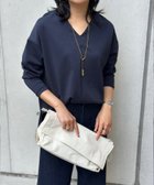 【スタイルドア/STYLEDOOR】のライトダンボール抜き衿プルオーバー 人気、トレンドファッション・服の通販 founy(ファニー) ファッション Fashion レディースファッション Fashion for Women トップス・カットソー Cut & Sew Tops カジュアルプルオーバー・ニットトップス Pullovers & Knit Tops / Casual Pullovers 洗える Machine Washable カットソー Cut and Sewn Top スリット Slit, Slit Detail デニム Denim, Jeans Material パターン Pattern, Design Print ボトム Bottoms, Lower Wear ワイド Wide, Wide Fit エレガント 上品 Elegant thumbnail ネイビー|ID: prp329100004861611 ipo3291000000036039197
