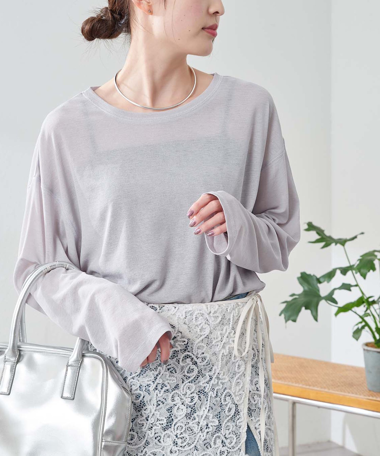 【チャオパニックティピー/CIAOPANIC TYPY】の【17色展開】サイドスリットシアートップス インテリア・キッズ・メンズ・レディースファッション・服の通販 founy(ファニー) 　ファッション　Fashion　レディースファッション　Fashion for Women　トップス・カットソー　Cut & Sew Tops　インナー　Innerwear　秋　Autumn　キャミソール　Camisole, Spaghetti Strap Top　キャミワンピース　Cami Dress, Slip Dress　サロペット　Overalls, Salopette　シアー　Sheer, See-Through　シンプル　Simple, Minimal　スウェット / スエット　Sweatshirt, Sweatwear　スリット　Slit, Slit Detail　デニム　Denim, Jeans Material　トレンド　Trend, Trending Now　フォーマル　Formal, Dressy　ルーズ　Loose, Oversized　ロング　Long, Long-Length　再入荷　Restock / Back in Stock　おすすめ　Recommended / Our Picks　グレー|ID: prp329100004861623 ipo3291000000036040216