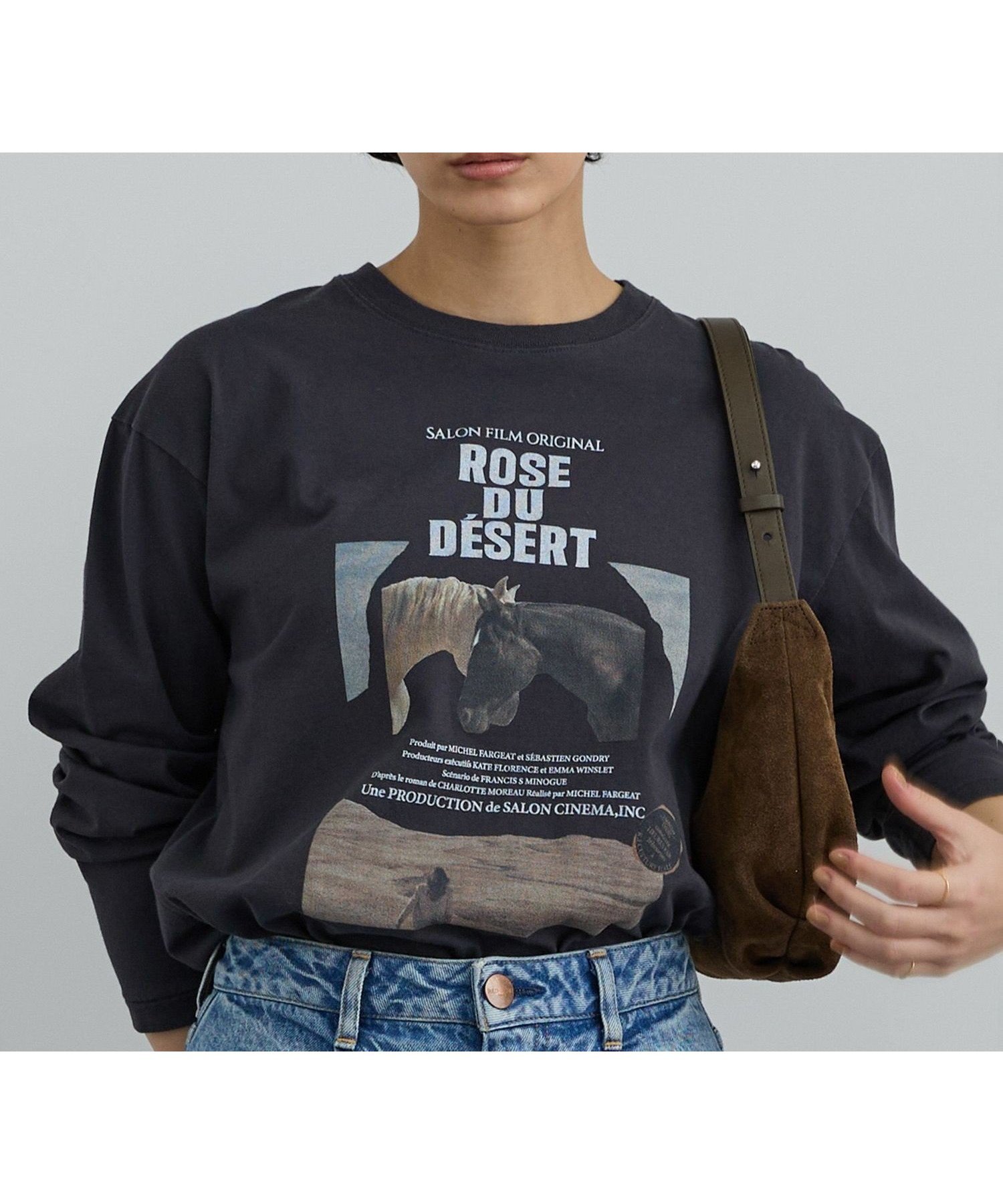 【サロン アダム エ ロペ/SALON adam et rope'】のフィルムポスタープリントロンT インテリア・キッズ・メンズ・レディースファッション・服の通販 founy(ファニー) 　ファッション　Fashion　レディースファッション　Fashion for Women　トップス・カットソー　Cut & Sew Tops　ロングTシャツ・Tシャツ　Longline T-Shirts & Tees　おすすめ　Recommended / Our Picks　インナー　Innerwear　グラフィック　Graphic, Graphic Design　ジャケット　Jacket, Outerwear　プリント　Print, Printed Pattern　ポケット　Pocket, Pocket Detail　ロング　Long, Long-Length　ヴィンテージ　Vintage Style　今季　This Season, Current Season　チャコール(06)|ID: prp329100004861624 ipo3291000000036040363