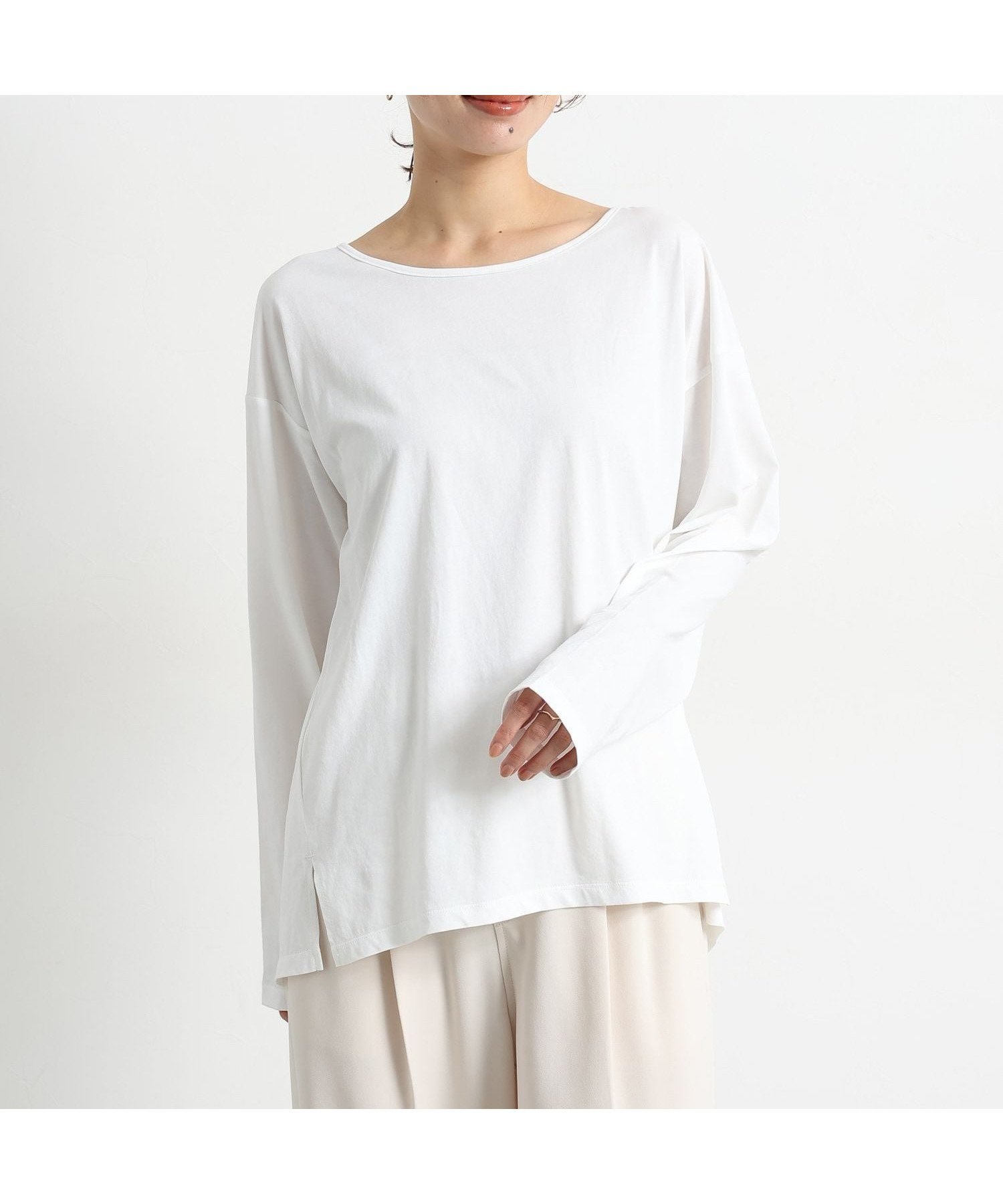 【スタディオ クリップ/studio CLIP】のベーシックシアーカラーロングTシャツ インテリア・キッズ・メンズ・レディースファッション・服の通販 founy(ファニー) ファッション Fashion レディースファッション Fashion for Women トップス・カットソー Cut & Sew Tops シャツ・ブラウス・オフィスカジュアル Elegant Blouses & Button-Ups ロングTシャツ・Tシャツ Longline T-Shirts & Tees おすすめ Recommended / Our Picks カットソー Cut and Sewn Top スウェット / スエット Sweatshirt, Sweatwear デニム Denim, Jeans Material トレンド Trend, Trending Now ベーシック Basic, Essential ロング Long, Long-Length 春 Spring 羽織 Haori, Light Jacket ホワイト10|ID: prp329100004861633 ipo3291000000036041054