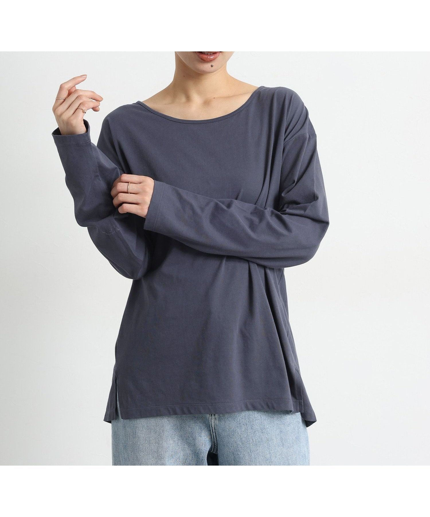 【スタディオ クリップ/studio CLIP】のベーシックシアーカラーロングTシャツ インテリア・キッズ・メンズ・レディースファッション・服の通販 founy(ファニー) ファッション Fashion レディースファッション Fashion for Women トップス・カットソー Cut & Sew Tops シャツ・ブラウス・オフィスカジュアル Elegant Blouses & Button-Ups ロングTシャツ・Tシャツ Longline T-Shirts & Tees おすすめ Recommended / Our Picks カットソー Cut and Sewn Top スウェット / スエット Sweatshirt, Sweatwear デニム Denim, Jeans Material トレンド Trend, Trending Now ベーシック Basic, Essential ロング Long, Long-Length 春 Spring 羽織 Haori, Light Jacket ネイビー88|ID: prp329100004861633 ipo3291000000036041069