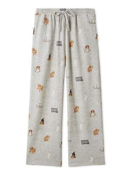 【ジェラート ピケ/gelato pique】の【UNISEX】プレイフルDOG柄ロングパンツ インテリア・キッズ・メンズ・レディースファッション・服の通販 founy(ファニー) 　ファッション　Fashion　レディースファッション　Fashion for Women　パンツ　Pants & Trousers　ストレート　Straight, Straight Cut　スマート　Smart, Elegant　プリント　Print, Printed Pattern　ボーダー　Border, Stripe　ポケット　Pocket, Pocket Detail　ユニセックス　Unisex, Genderless　ロング　Long, Long-Length　ワンポイント　One Point, Statement Accent　おすすめ　Recommended / Our Picks　犬　Dog　GRY[006]|ID: prp329100004861644 ipo3291000000036041973