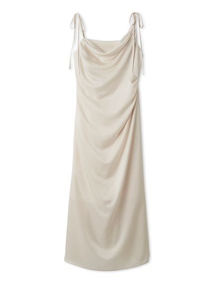 【フレイ アイディー/FRAY I.D】のタックドレープキャミワンピース インテリア・キッズ・メンズ・レディースファッション・服の通販 founy(ファニー) 　ファッション　Fashion　レディースファッション　Fashion for Women　ワンピース　Dresses　キャミソールワンピース　Camisole Dresses　アシンメトリー　Asymmetrical Style　キャミワンピース　Cami Dress, Slip Dress　スマート　Smart, Elegant　スリット　Slit, Slit Detail　チェック　Check, Plaid, Tartan　ドット　Polka Dot, Dot Pattern　ドレープ　Drape, Draping Fabric　フィット　Fit, Slim Fit　ラップ　Wrap, Wrap Design　リボン　Ribbon, Bow　おすすめ　Recommended / Our Picks　エレガント 上品　Elegant　IVR[003]|ID: prp329100004861649 ipo3291000000036042224