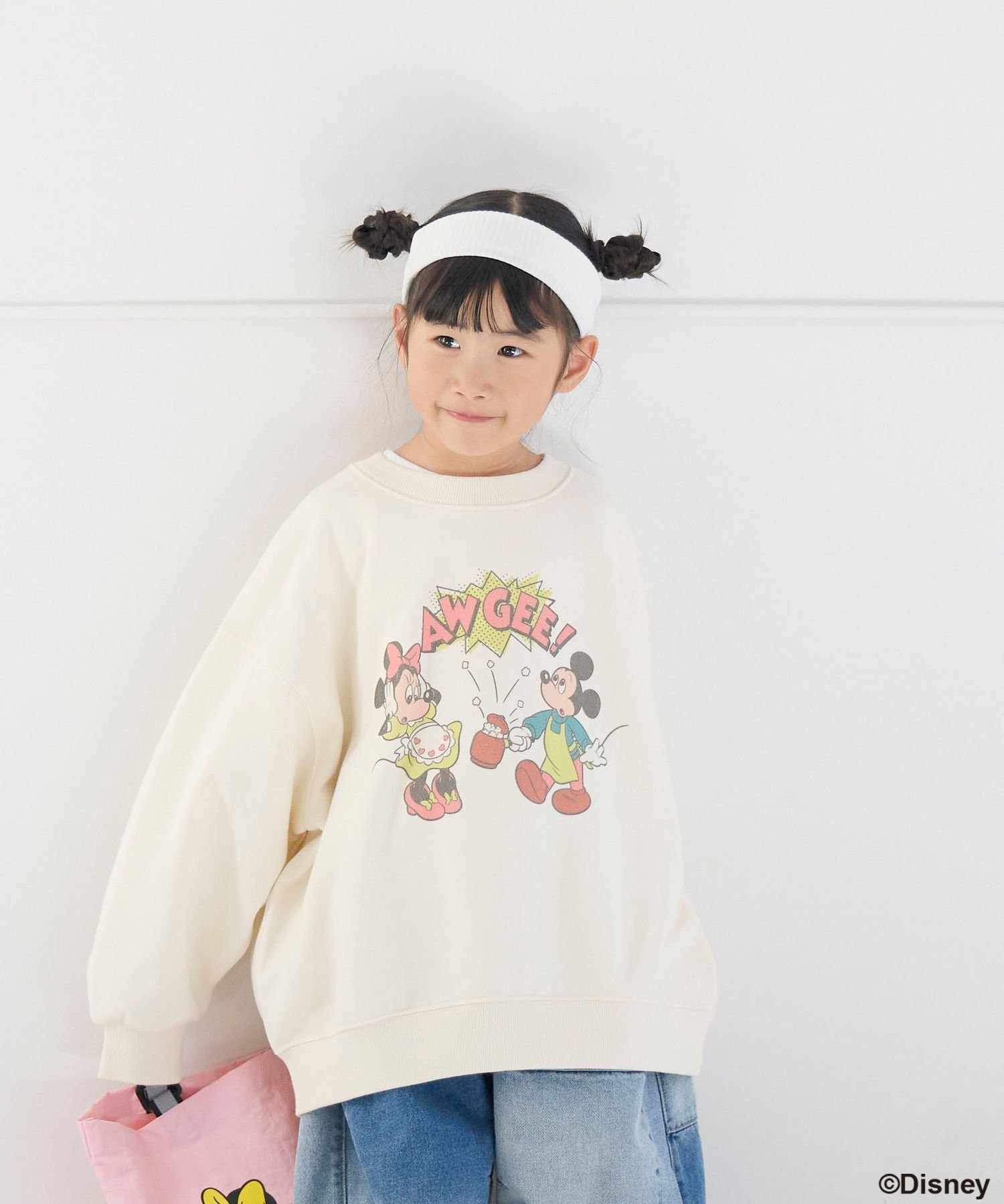 【ローリーズファーム/LOWRYS FARM / KIDS】のDisney/ウラケプルオーバー インテリア・キッズ・メンズ・レディースファッション・服の通販 founy(ファニー) 　ファッション　Fashion　キッズファッション　Fashion for Kids　トップス・カットソー　Cut & Sew Tops　おすすめ　Recommended / Our Picks　キャラクター　Character, Licensed Characters　スウェット / スエット　Sweatshirt, Sweatwear　ビッグ　Big, Oversized　定番　Standard, Basic Item　アイボリー|ID: prp329100004861894 ipo3291000000036067366
