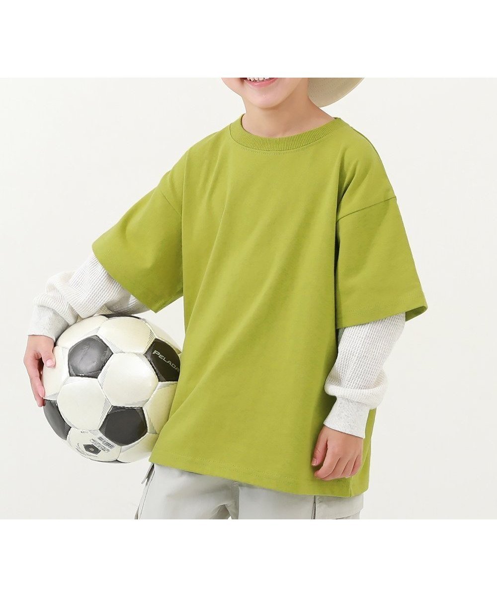 【デビロック/devirock / KIDS】のレイヤード風 長袖Tシャツ 子供服 キッズ 男の子 女の子 レイヤード ロンT 26SS インテリア・キッズ・メンズ・レディースファッション・服の通販 founy(ファニー) 　ファッション　Fashion　キッズファッション　Fashion for Kids　キャップ　Cap, Baseball Cap　スニーカー　Sneakers, Trainers　長袖　Long Sleeve, Full Sleeve　ビッグ　Big, Oversized　ワッフル　Waffle, Waffle Knit　おすすめ　Recommended / Our Picks　2026年　2026　ピスタチオ|ID: prp329100004861911 ipo3291000000036068872