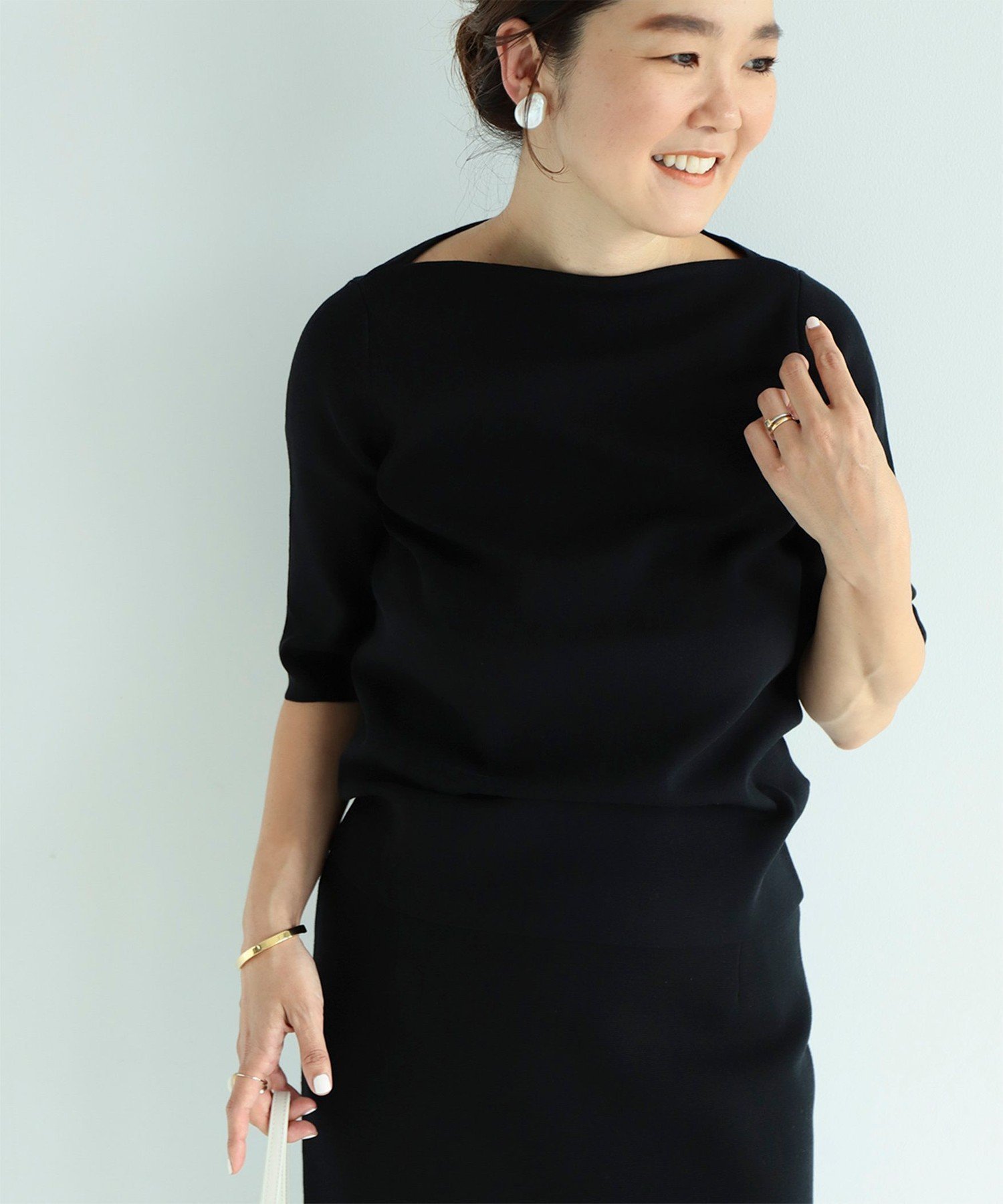 【デミルクス ビームス/Demi-Luxe BEAMS】の【期間限定+10%ポイントバック】【ロングセラー】シンプル ボートネックニット .M ドットエム 26SS インテリア・キッズ・メンズ・レディースファッション・服の通販 founy(ファニー) ファッション Fashion レディースファッション Fashion for Women トップス・カットソー Cut & Sew Tops ニット Knit Tops & Sweaters キャミソール Camisole, Spaghetti Strap Top シンプル Simple, Minimal ストレッチ Stretch, Stretchy Fabric セットアップ Set-Up, Coordinated Outfit タイトスカート Pencil Skirt, Tight Skirt フィット Fit, Slim Fit ブラウジング Blouson Silhouette, Cinched Waist ボトム Bottoms, Lower Wear ミラノリブ Milano Rib, Milano Stitch おすすめ Recommended / Our Picks 2026年 2026 BLACK|ID: prp329100004861924 ipo3291000000036072245