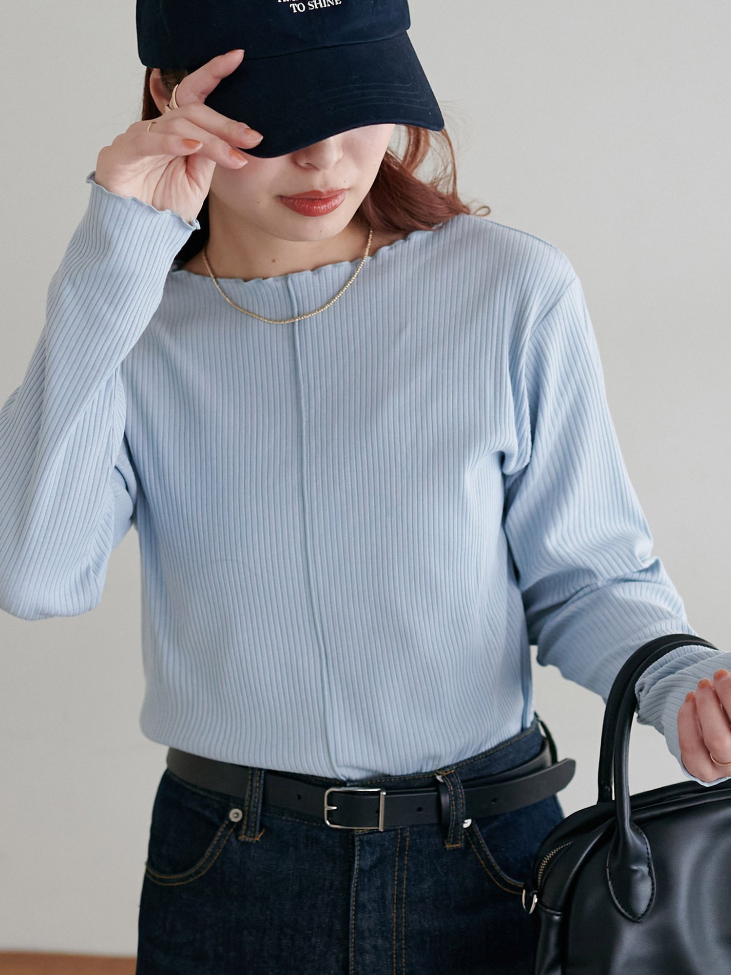 【ディスコート/Discoat】の【新色追加!/23色展開】前後2WAYリブメローロングスリーブ《WEB限定》 インテリア・キッズ・メンズ・レディースファッション・服の通販 founy(ファニー) 　ファッション　Fashion　レディースファッション　Fashion for Women　インナー　Innerwear　キャミワンピース　Cami Dress, Slip Dress　コンパクト　Compact, Small Size　サロペット　Overalls, Salopette　スリーブ　Sleeve, Long Sleeve / Short Sleeve　ロング　Long, Long-Length　楽ちん　Easy Fit, Comfortable　おすすめ　Recommended / Our Picks　スカイブルー|ID: prp329100004861926 ipo3291000000036072589