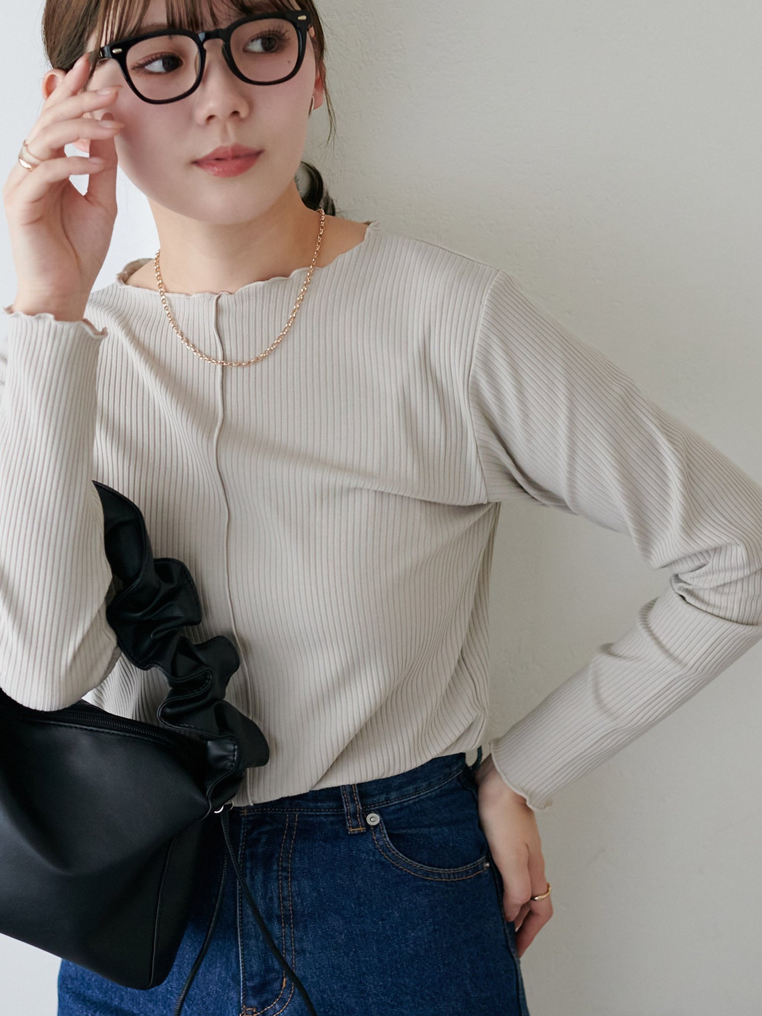 【ディスコート/Discoat】の【新色追加!/23色展開】前後2WAYリブメローロングスリーブ《WEB限定》 インテリア・キッズ・メンズ・レディースファッション・服の通販 founy(ファニー) 　ファッション　Fashion　レディースファッション　Fashion for Women　インナー　Innerwear　キャミワンピース　Cami Dress, Slip Dress　コンパクト　Compact, Small Size　サロペット　Overalls, Salopette　スリーブ　Sleeve, Long Sleeve / Short Sleeve　ロング　Long, Long-Length　楽ちん　Easy Fit, Comfortable　おすすめ　Recommended / Our Picks　ライトグレー|ID: prp329100004861926 ipo3291000000036072617