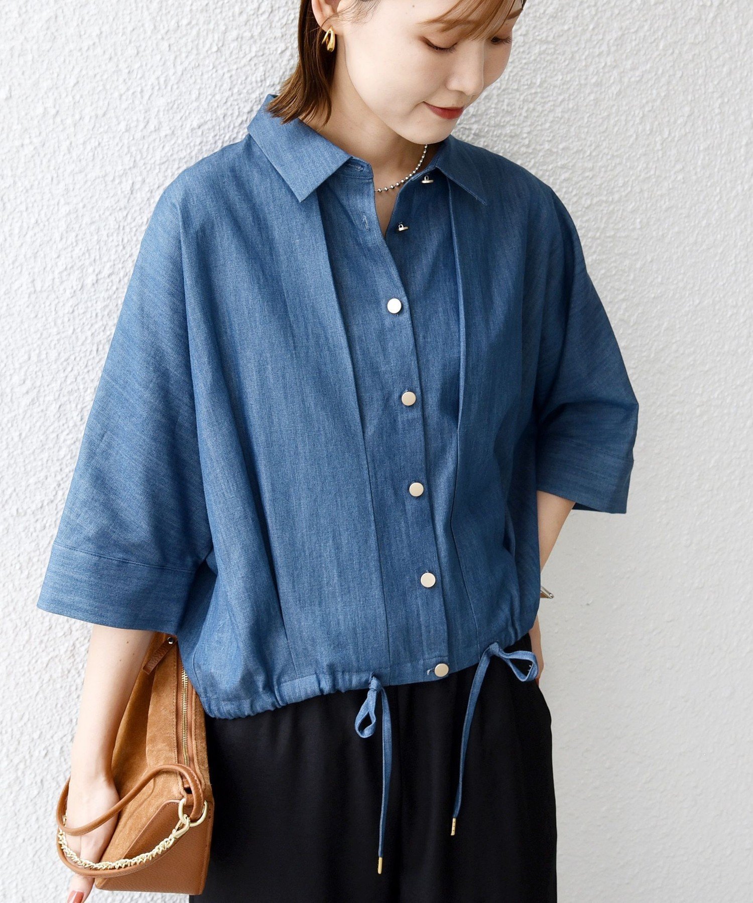 【シップス フォー ウィメン/SHIPS】の《追加 》【WEB限定】 手洗い可能 デニム ライク タック 裾 ドロスト 羽織 シャツ インテリア・キッズ・メンズ・レディースファッション・服の通販 founy(ファニー) ファッション Fashion レディースファッション Fashion for Women トップス・カットソー Cut & Sew Tops シャツ・ブラウス・オフィスカジュアル Elegant Blouses & Button-Ups 春 Spring 秋 Autumn シンプル Simple, Minimal デニム Denim, Jeans Material フロント Front, Front Design ポケット Pocket, Pocket Detail 羽織 Haori, Light Jacket ワイド Wide, Wide Fit ブルー|ID: prp329100004861927 ipo3291000000036073046
