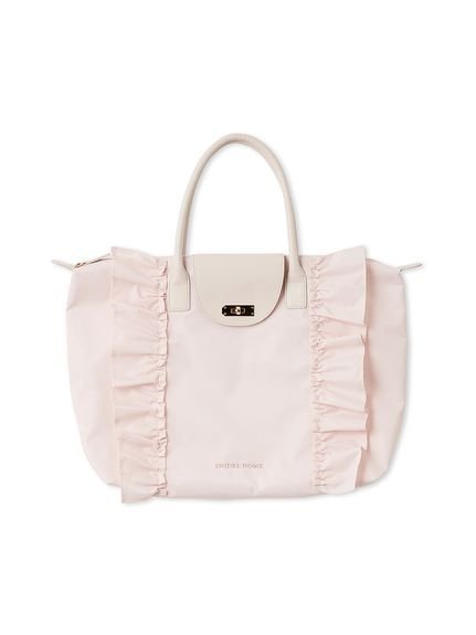 【スナイデル ホーム/SNIDEL HOME】のフリルナイロンバッグ インテリア・キッズ・メンズ・レディースファッション・服の通販 founy(ファニー) 　ファッション　Fashion　レディースファッション　Fashion for Women　バッグ　Bags　春　Spring　スマート　Smart, Elegant　チャーム　Charm, Pendant　トレンド　Trend, Trending Now　ドット　Polka Dot, Dot Pattern　フラップ　Flap, Flap Pocket　フリル　Frill, Ruffle　ポケット　Pocket, Pocket Detail　ポーチ　Pouch, Small Case　おすすめ　Recommended / Our Picks　旅行　Travel　ビジネス 仕事 通勤　Business / Work / Commuting　PNK[066]|ID: prp329100004861932 ipo3291000000036073471
