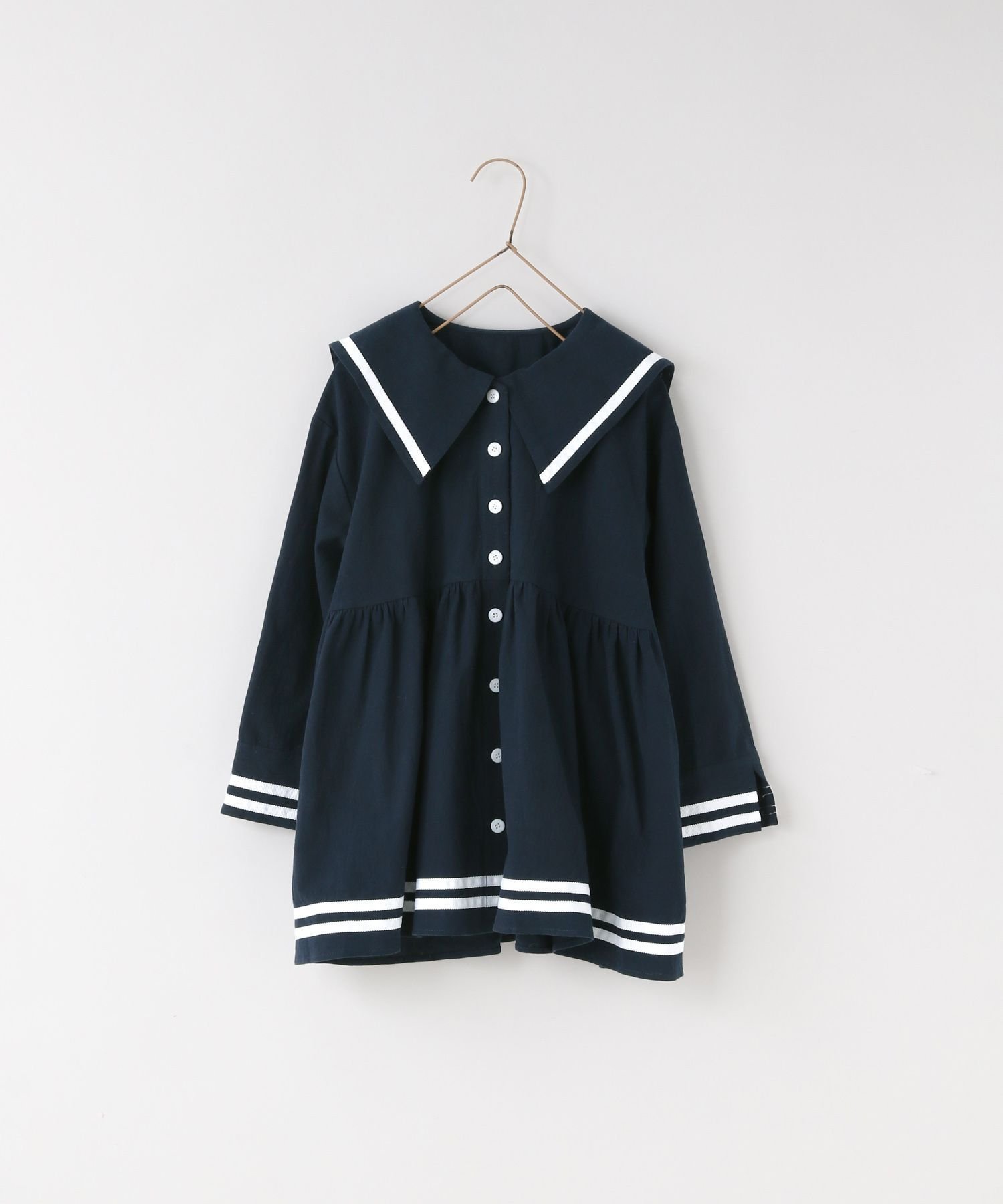 【ローリーズファーム/LOWRYS FARM / KIDS】のセーラーシシュウワンピース インテリア・キッズ・メンズ・レディースファッション・服の通販 founy(ファニー) 　ファッション　Fashion　キッズファッション　Fashion for Kids　ワンピース　Dresses　ネイビー|ID: prp329100004861934 ipo3291000000036073508