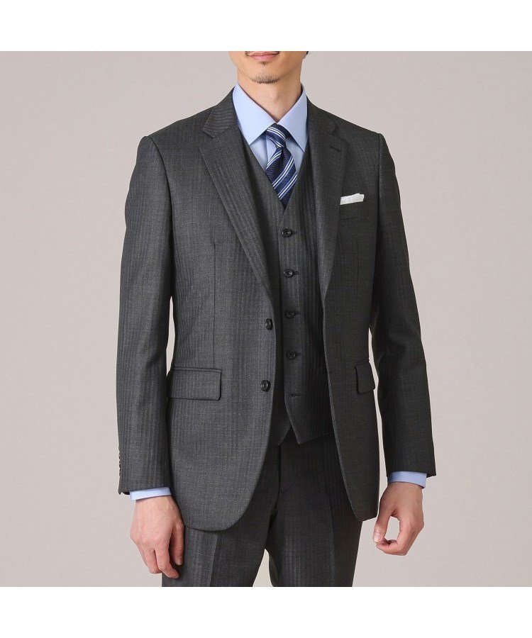 【タケオキクチ/TAKEO KIKUCHI / MEN】の【3ピースセット】シャイニーヘリンボン スーツ 人気、トレンドファッション・服の通販 founy(ファニー) ファッション Fashion メンズファッション Fashion for Men シャドー Shadow, Subtle Pattern ジャケット Jacket, Outerwear スーツ Suit, Formalwear 定番 Standard, Basic Item ベスト Vest, Waistcoat ポケット Pocket, Pocket Detail 無地 Plain, Solid Color エレガント 上品 Elegant other-1|ID: prp329100004861945 ipo3291000000036074162