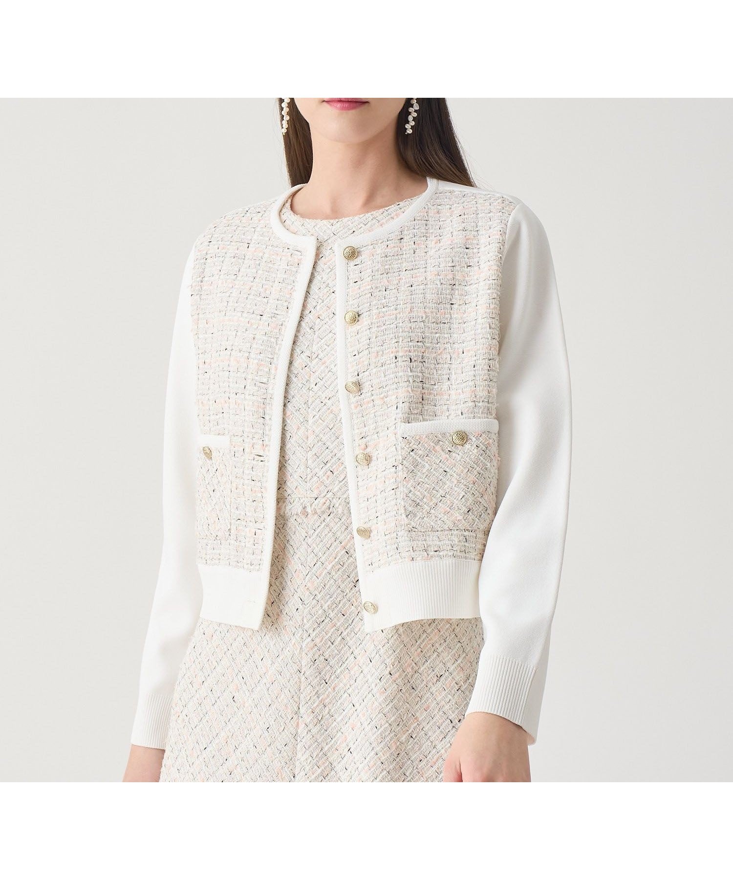 【アナイ/ANAYI】の【Eternal Line 2026】ツイードコンビブルゾン カーディガン インテリア・キッズ・メンズ・レディースファッション・服の通販 founy(ファニー) ファッション Fashion レディースファッション Fashion for Women トップス・カットソー Cut & Sew Tops カーディガン・羽織り Layered Style Cardigans カーディガン Cardigan, Knitwear ジャケット Jacket, Outerwear ストレッチ Stretch, Stretchy Fabric スマート Smart, Elegant セットアップ Set-Up, Coordinated Outfit ツイード Twill, Twill Weave 人気 Popular, Best Seller ミックス Mix, Mixed Style ミラノリブ Milano Rib, Milano Stitch 再入荷 Restock / Back in Stock エレガント 上品 Elegant pink|ID: prp329100004861966 ipo3291000000036074377