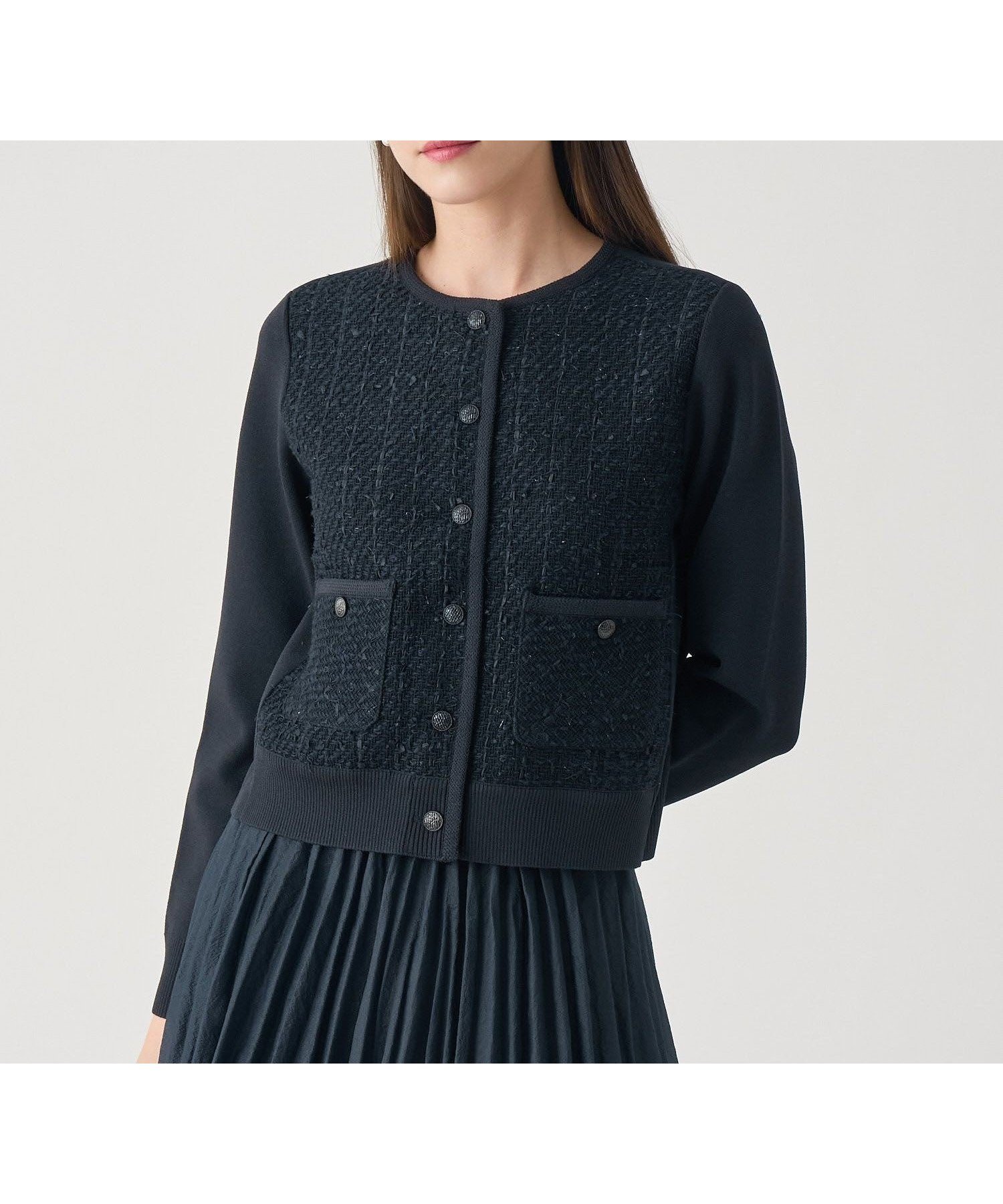 【アナイ/ANAYI】の【Eternal Line 2026】ツイードコンビブルゾン カーディガン インテリア・キッズ・メンズ・レディースファッション・服の通販 founy(ファニー) ファッション Fashion レディースファッション Fashion for Women トップス・カットソー Cut & Sew Tops カーディガン・羽織り Layered Style Cardigans カーディガン Cardigan, Knitwear ジャケット Jacket, Outerwear ストレッチ Stretch, Stretchy Fabric スマート Smart, Elegant セットアップ Set-Up, Coordinated Outfit ツイード Twill, Twill Weave 人気 Popular, Best Seller ミックス Mix, Mixed Style ミラノリブ Milano Rib, Milano Stitch 再入荷 Restock / Back in Stock エレガント 上品 Elegant navy|ID: prp329100004861966 ipo3291000000036074379