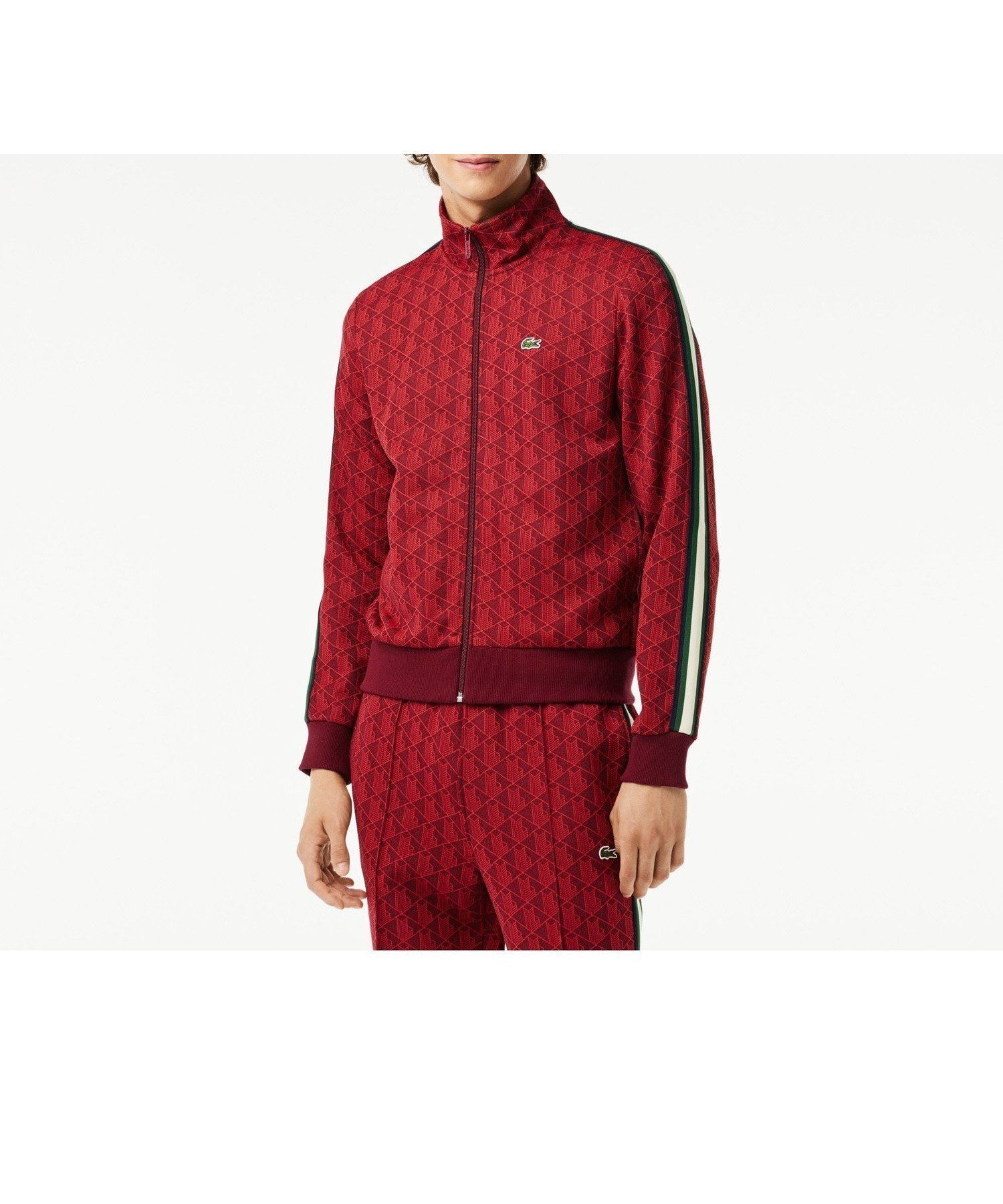 【ラコステ/LACOSTE】のモノグラムジャカードトラックジャケット 【セットアップ対応】 インテリア・キッズ・メンズ・レディースファッション・服の通販 founy(ファニー) 　ファッション　Fashion　レディースファッション　Fashion for Women　アウター　Coat / Outerwear Collection　レディースジャケット・軽アウター　Jackets　インナー　Innerwear　エレガント 上品　Elegant　クラシック　Classic, Timeless Style　ジャカード／ジャガード　Jacquard, Woven Pattern　ジャケット　Jacket, Outerwear　スポーティ　Sporty, Casual Athletic　セットアップ　Set-Up, Coordinated Outfit　トレンド　Trend, Trending Now　フィット　Fit, Slim Fit　羽織　Haori, Light Jacket　メンズ　Men's, Menswear　レギュラー　Regular, Standard Fit　おすすめ　Recommended / Our Picks　レッド|ID: prp329100004862304 ipo3291000000036089396