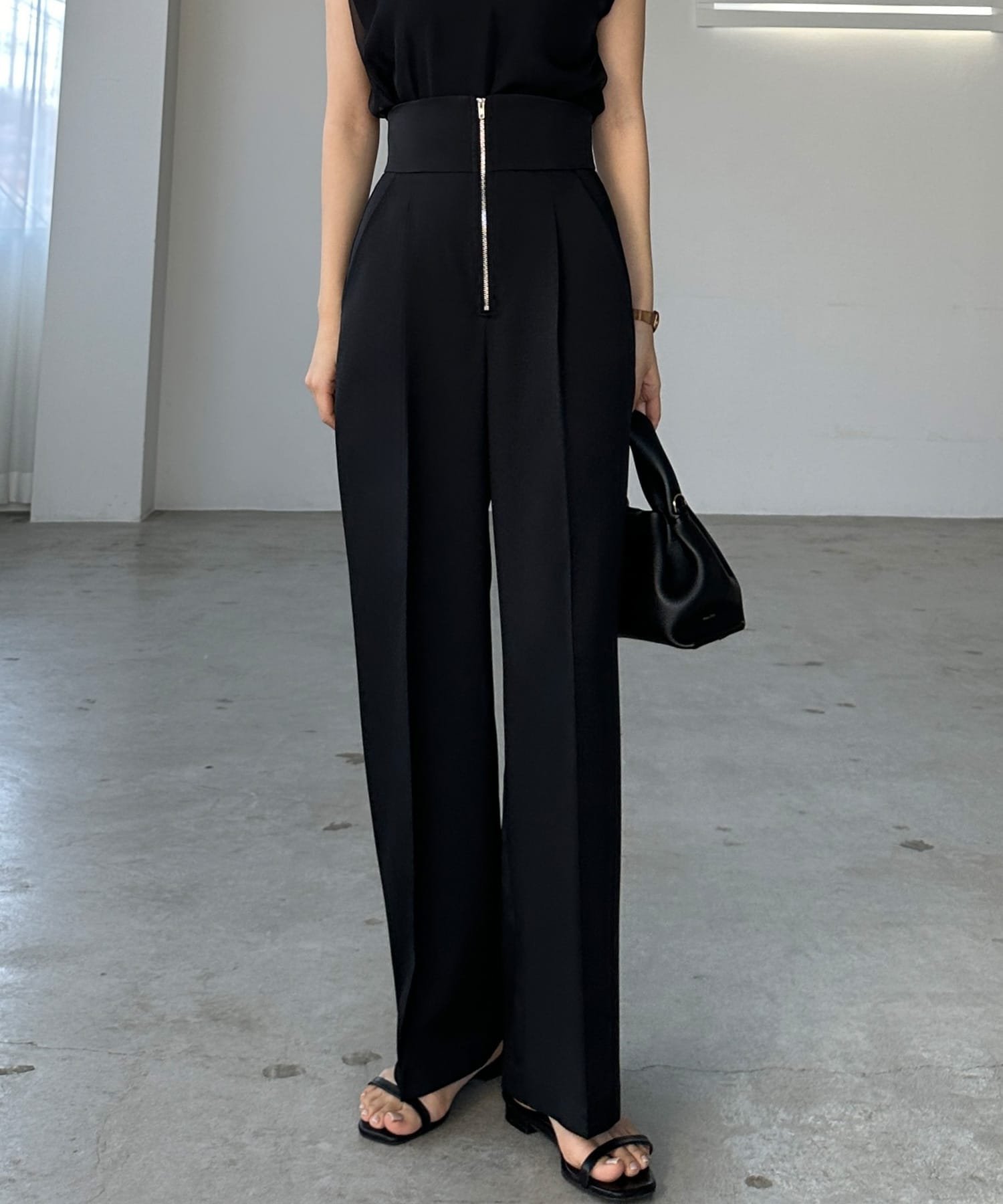 【ジュノア/JUNOAH】のLouere フロントジップパンツ インテリア・キッズ・メンズ・レディースファッション・服の通販 founy(ファニー) ファッション Fashion レディースファッション Fashion for Women パンツ Pants & Trousers ブラック|ID: prp329100004862315 ipo3291000000036089878