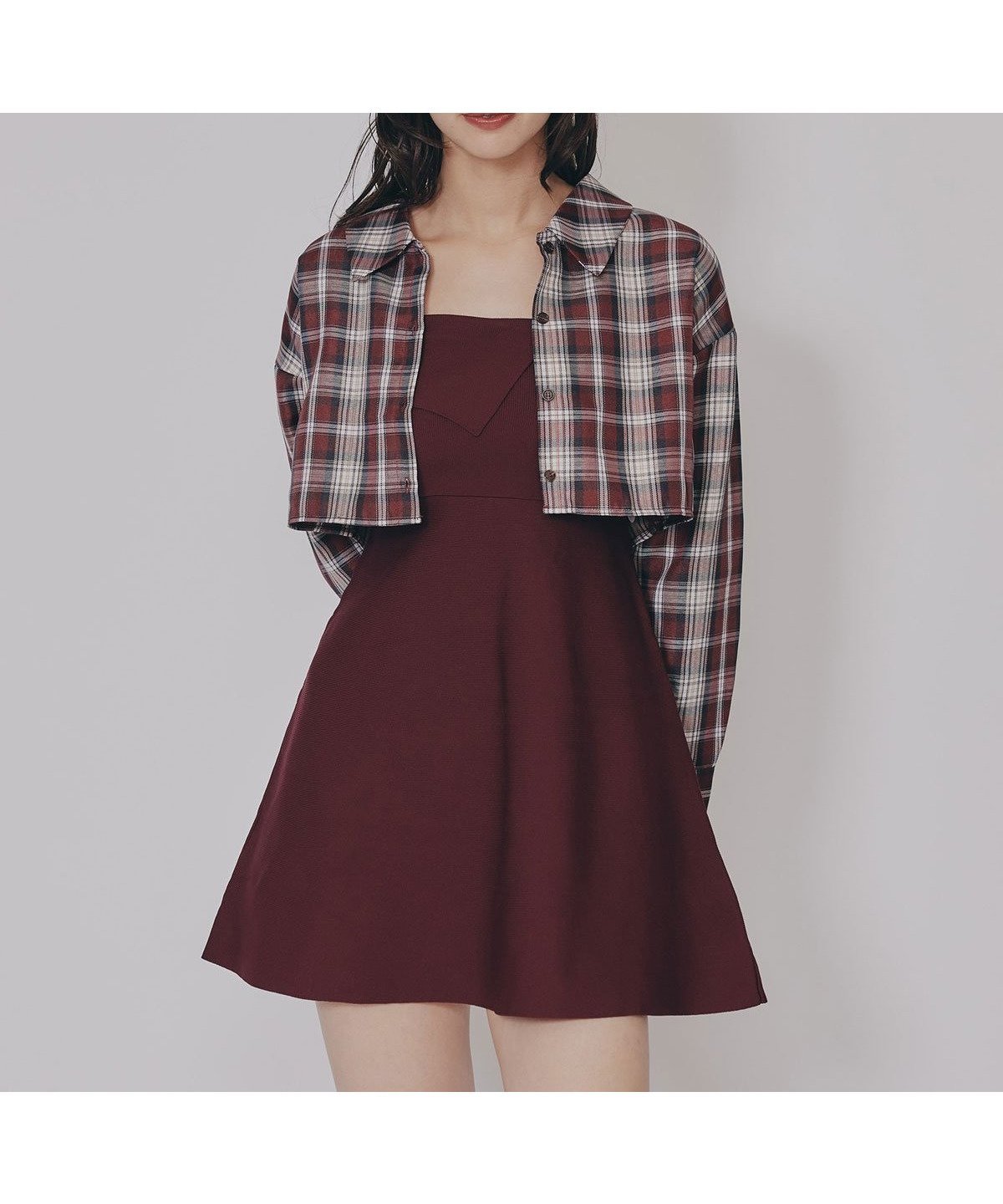 【レディアゼル/REDYAZEL】のチェックショートシャツ*ニットミニワンピース インテリア・キッズ・メンズ・レディースファッション・服の通販 founy(ファニー) ファッション Fashion レディースファッション Fashion for Women ワンピース Dresses クロップド Cropped, Short Length ショルダー Shoulder, Shoulder Strap ショート Short, Short Length セットアップ Set-Up, Coordinated Outfit チェック Check, Plaid, Tartan トレンド Trend, Trending Now ドロップ Drop Shoulder, Dropped Style フェミニン Feminine, Girly ロング Long, Long-Length 秋 Autumn A/W・秋冬 Autumn/Winter 茶系チェック|ID: prp329100004862347 ipo3291000000036090754