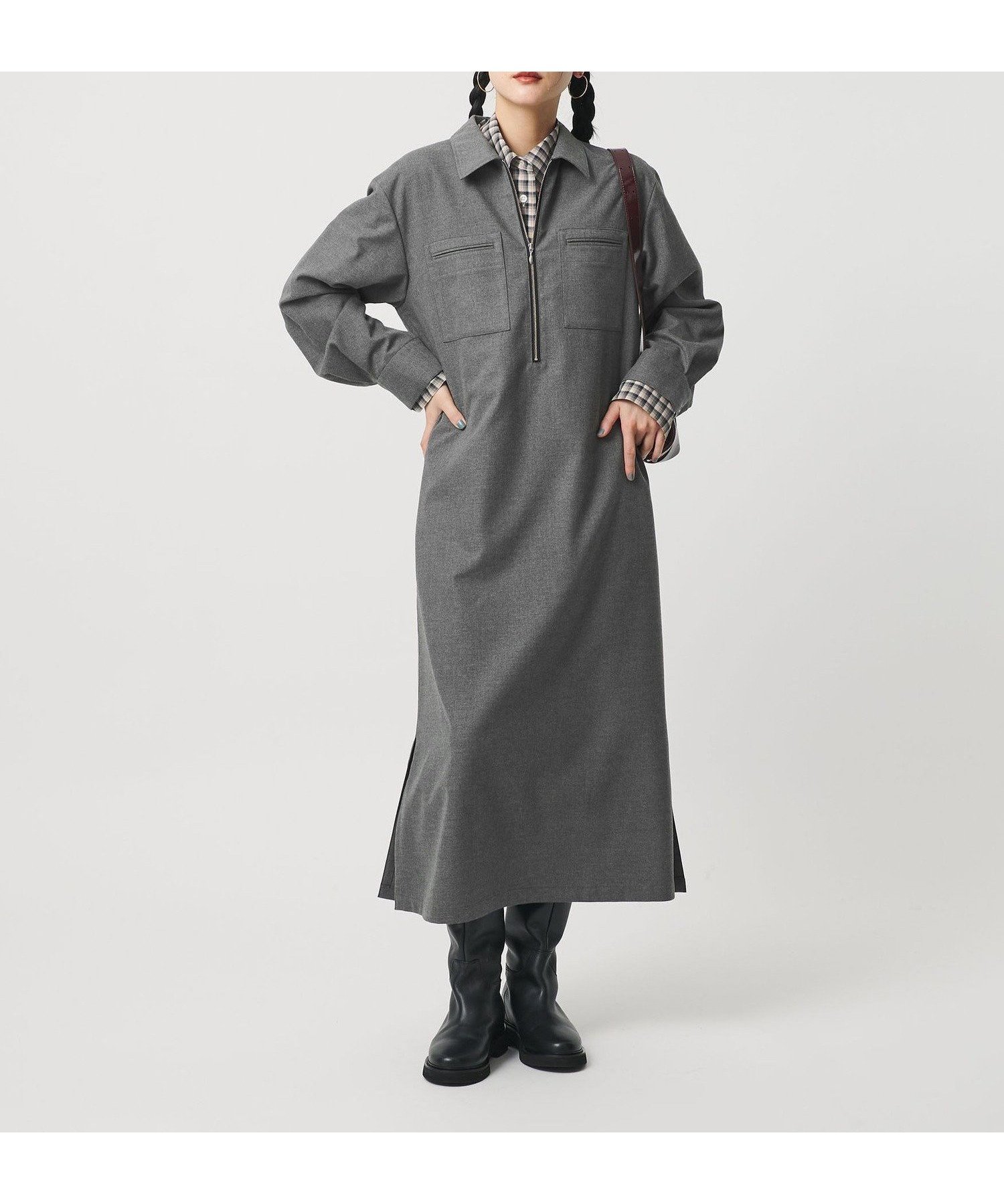 【ビューティ&ユース ユナイテッドアローズ/BEAUTY&YOUTH / UNITED ARROWS】のハーフジップ スリットワンピース 人気、トレンドファッション・服の通販 founy(ファニー) ファッション Fashion レディースファッション Fashion for Women ワンピース Dresses インナー Innerwear ジップ Zip, Zipper ストライプ Stripe, Striped Pattern スリット Slit, Slit Detail タートルネック Turtleneck, High Neck ポケット Pocket, Pocket Detail マニッシュ Mannish, Boyish 無地 Plain, Solid Color ロング Long, Long-Length おすすめ Recommended / Our Picks other-1|ID: prp329100004862351 ipo3291000000036090824