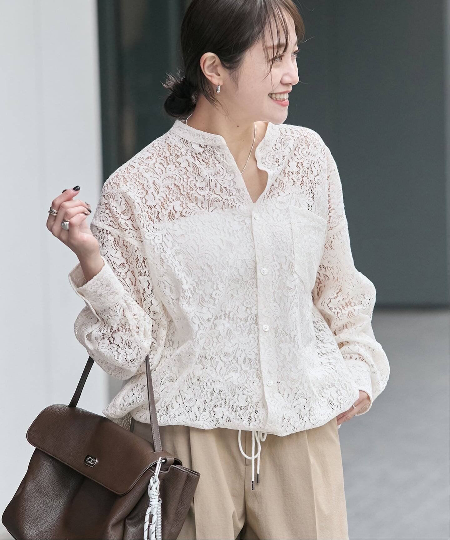 【ジャーナルスタンダード/JOURNAL STANDARD】の《WEB限定》スタンドカラーレースロングスリーブブラウス 人気、トレンドファッション・服の通販 founy(ファニー) ファッション Fashion レディースファッション Fashion for Women トップス・カットソー Cut & Sew Tops シャツ・ブラウス・オフィスカジュアル Elegant Blouses & Button-Ups おすすめ Recommended / Our Picks レース Lace, Lace Fabric 春 Spring 羽織 Haori, Light Jacket other-1|ID: prp329100004862745 ipo3291000000036118190