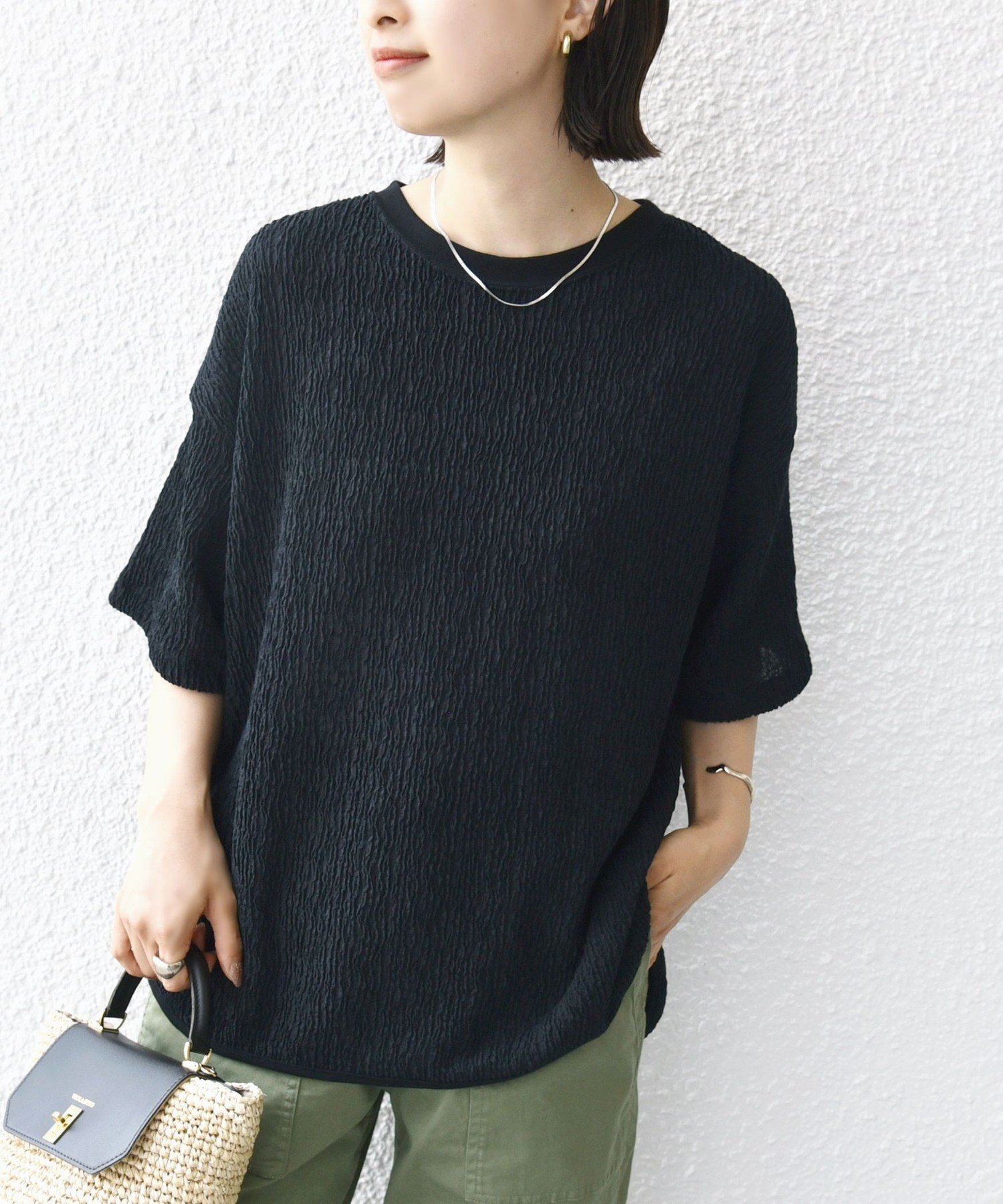 【シップス フォー ウィメン/SHIPS】の手洗い可能 ランダム ブルーゼ ショート スリーブ プルオーバー インテリア・キッズ・メンズ・レディースファッション・服の通販 founy(ファニー) 　ファッション　Fashion　レディースファッション　Fashion for Women　トップス・カットソー　Cut & Sew Tops　カジュアルプルオーバー・ニットトップス　Pullovers & Knit Tops / Casual Pullovers　カットソー　Cut and Sewn Top　ショート　Short, Short Length　シンプル　Simple, Minimal　スリーブ　Sleeve, Long Sleeve / Short Sleeve　デニム　Denim, Jeans Material　長袖　Long Sleeve, Full Sleeve　ハーフ　Half, Half-Length　フェミニン　Feminine, Girly　ラウンド　Round, Round Neck　ランダム　Random, Irregular　おすすめ　Recommended / Our Picks　夏　Summer　2025年　2025　2025春夏・S/S　Spring/Summer 2025 SS25　ブラック|ID: prp329100004862756 ipo3291000000036118301