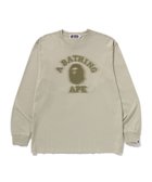 【ア ベイシング エイプ/A BATHING APE】のGARMENT DYE COLLEGE RELAXED FIT LS TEE 人気、トレンドファッション・服の通販 founy(ファニー) ファッション Fashion レディースファッション Fashion for Women スリーブ Sleeve, Long Sleeve / Short Sleeve フロント Front, Front Design プリント Print, Printed Pattern ロング Long, Long-Length ヴィンテージ Vintage Style thumbnail BEIGE|ID: prp329100004862776 ipo3291000000036118607