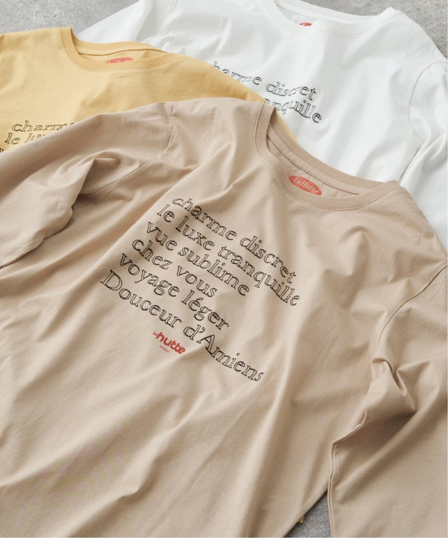 【スピック&スパン/Spick & Span】のLa Hutte / ラ ユット 別注ロゴ刺しゅう L/S Tee* インテリア・キッズ・メンズ・レディースファッション・服の通販 founy(ファニー) ファッション Fashion レディースファッション Fashion for Women アウトドア Outdoor Clothing インナー Innerwear コンパクト Compact, Small Size フランス France, French プリント Print, Printed Pattern 別注 Limited Edition, Custom Order ロング Long, Long-Length ベージュ|ID: prp329100004862797 ipo3291000000036118833
