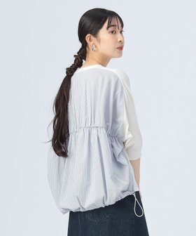 【ビームス ハート/BEAMS HEART】の後ろストライプ ラグラン プルオーバー 人気、トレンドファッション・服の通販 founy(ファニー) ファッション Fashion レディースファッション Fashion for Women トップス・カットソー Cut & Sew Tops カジュアルプルオーバー・ニットトップス Pullovers & Knit Tops / Casual Pullovers カットソー Cut and Sewn Top ストライプ Stripe, Striped Pattern デニム Denim, Jeans Material ブロード Broadcloth, Fine Cotton リラックス Relax, Relaxed Fit ロング Long, Long-Length ワイド Wide, Wide Fit エレガント 上品 Elegant 鹿の子 Piqué, Kanoko Fabric |ID:prp329100004862814