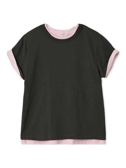 【ミラオーウェン/Mila Owen】の【セットアイテム】コットン100%レイヤード2PACK T インテリア・キッズ・メンズ・レディースファッション・服の通販 founy(ファニー) 　ファッション　Fashion　レディースファッション　Fashion for Women　イエロー　Yellow　グラフィック　Graphic, Graphic Design　コンパクト　Compact, Small Size　シンプル　Simple, Minimal　ストレッチ　Stretch, Stretchy Fabric　スマート　Smart, Elegant　トレンド　Trend, Trending Now　エレガント 上品　Elegant　ギフト プレゼント　Gift / Present　BLK[009]|ID: prp329100004862819 ipo3291000000036119236