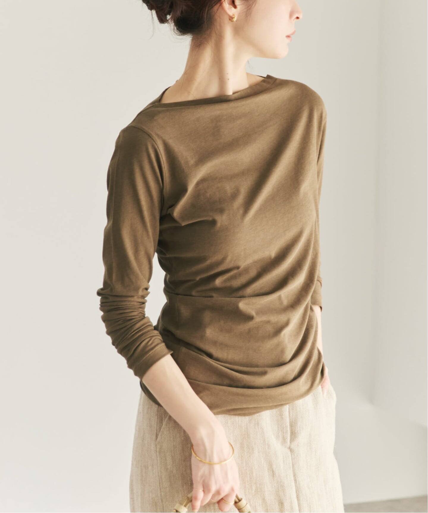 【プラージュ/Plage】のDrape プルオーバー インテリア・キッズ・メンズ・レディースファッション・服の通販 founy(ファニー) ファッション Fashion レディースファッション Fashion for Women トップス・カットソー Cut & Sew Tops カジュアルプルオーバー・ニットトップス Pullovers & Knit Tops / Casual Pullovers おすすめ Recommended / Our Picks アシンメトリー Asymmetrical Style エレガント 上品 Elegant ストレッチ Stretch, Stretchy Fabric デコルテ Décolleté, Neckline ドレープ Drape, Draping Fabric バランス Balance, Style Balance パターン Pattern, Design Print ブラウン|ID: prp329100004862835 ipo3291000000036120005