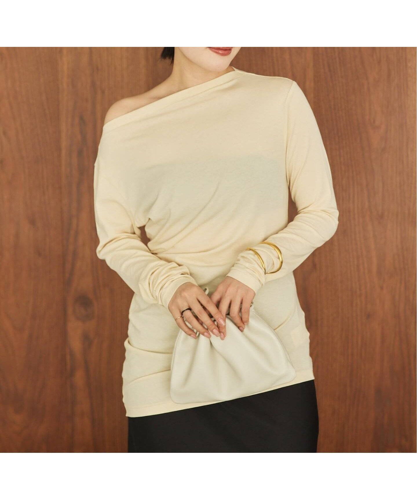 【プラージュ/Plage】のDrape プルオーバー インテリア・キッズ・メンズ・レディースファッション・服の通販 founy(ファニー) ファッション Fashion レディースファッション Fashion for Women トップス・カットソー Cut & Sew Tops カジュアルプルオーバー・ニットトップス Pullovers & Knit Tops / Casual Pullovers おすすめ Recommended / Our Picks アシンメトリー Asymmetrical Style エレガント 上品 Elegant ストレッチ Stretch, Stretchy Fabric デコルテ Décolleté, Neckline ドレープ Drape, Draping Fabric バランス Balance, Style Balance パターン Pattern, Design Print ベージュ|ID: prp329100004862835 ipo3291000000036120007