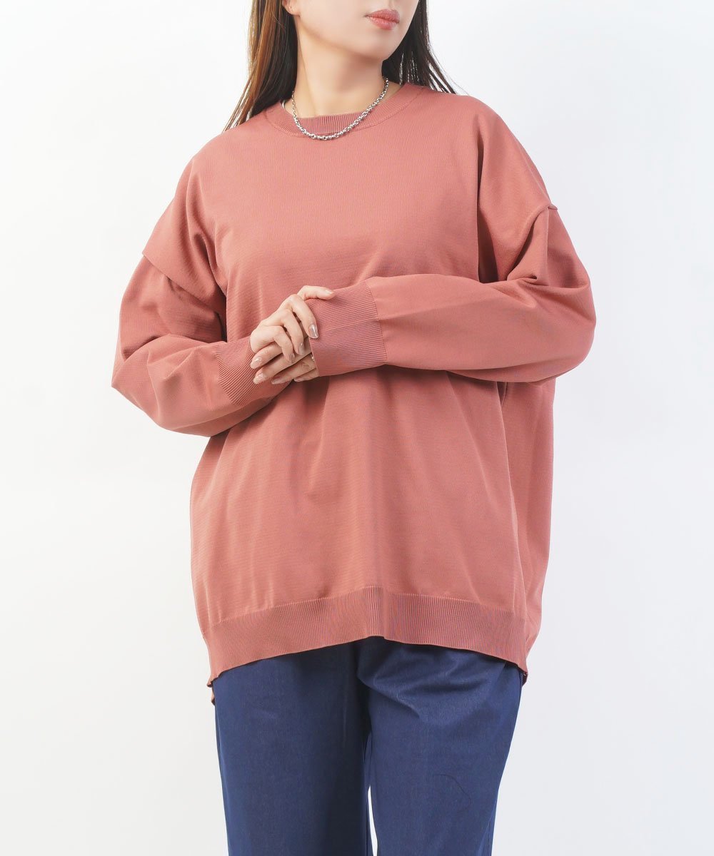 【ブルーコムブルー/BLEU COMME BLEU】のミズイロインド クルーネックワイドプルオーバー インテリア・キッズ・メンズ・レディースファッション・服の通販 founy(ファニー) ファッション Fashion レディースファッション Fashion for Women トップス・カットソー Cut & Sew Tops カジュアルプルオーバー・ニットトップス Pullovers & Knit Tops / Casual Pullovers カットソー Cut and Sewn Top スウェット / スエット Sweatshirt, Sweatwear ストレッチ Stretch, Stretchy Fabric ロング Long, Long-Length ワイド Wide, Wide Fit エレガント 上品 Elegant 定番 Standard, Basic Item 洗える Machine Washable 畦 Ribbed Knit 41|ID: prp329100004862837 ipo3291000000036120067