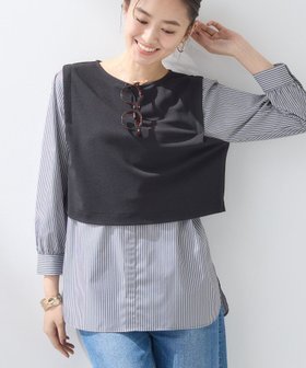 【インディヴィ/INDIVI】の【洗える/UVケア】レイヤード風デザイントップス 人気、トレンドファッション・服の通販 founy(ファニー) ファッション Fashion レディースファッション Fashion for Women トップス・カットソー Cut & Sew Tops おすすめ Recommended / Our Picks カットソー Cut and Sewn Top コンパクト Compact, Small Size シルキー Silky, Smooth Texture ストレッチ Stretch, Stretchy Fabric スマート Smart, Elegant ドッキング Docking, Mixed Material ネックレス Necklace, Pendant Necklace ブロード Broadcloth, Fine Cotton ベスト Vest, Waistcoat ワイド Wide, Wide Fit 洗える Machine Washable |ID:prp329100004862844