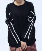 【アクシーズファム/axes femme】の袖リボンカットプルオーバー 人気、トレンドファッション・服の通販 founy(ファニー) ファッション Fashion レディースファッション Fashion for Women トップス・カットソー Cut & Sew Tops カジュアルプルオーバー・ニットトップス Pullovers & Knit Tops / Casual Pullovers シンプル Simple, Minimal スリーブ Sleeve, Long Sleeve / Short Sleeve デニム Denim, Jeans Material フェミニン Feminine, Girly フレア Flare, Flared プリーツ Pleats, Pleated リボン Ribbon, Bow ワイド Wide, Wide Fit thumbnail 黒|ID: prp329100004862845 ipo3291000000036120402