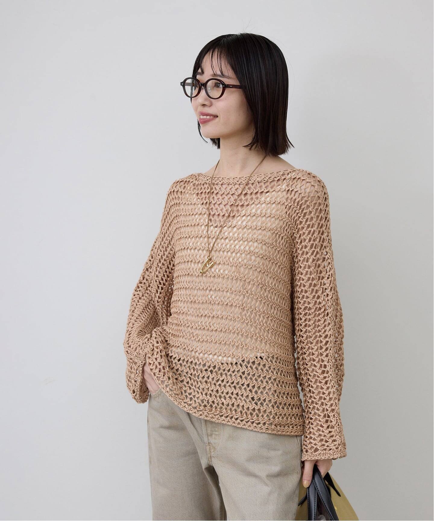 【スローブ イエナ/SLOBE IENA】のギマヤーンメッシュボートネックニット インテリア・キッズ・メンズ・レディースファッション・服の通販 founy(ファニー) 　ファッション　Fashion　レディースファッション　Fashion for Women　トップス・カットソー　Cut & Sew Tops　ニット　Knit Tops & Sweaters　2026年　2026　タンク　Tank Top, Sleeveless Top　デコルテ　Décolleté, Neckline　メッシュ　Mesh, Net Fabric　夏　Summer　ベージュ|ID: prp329100004862861 ipo3291000000036121101