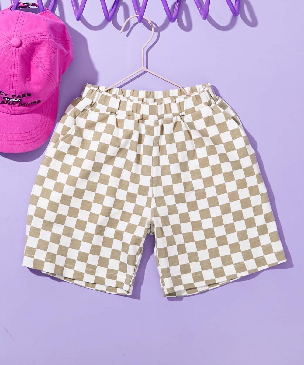 【デビロック/devirock / KIDS】のデザインいろいろ 無地ワンポイント 総柄 ミニ裏毛ハーフパンツ 子供服 キッズ 26SS インテリア・キッズ・メンズ・レディースファッション・服の通販 founy(ファニー) 　ファッション　Fashion　キッズファッション　Fashion for Kids　ボトムス　Bottoms　シンプル　Simple, Minimal　スウェット / スエット　Sweatshirt, Sweatwear　ハーフ　Half, Half-Length　無地　Plain, Solid Color　ワンポイント　One Point, Statement Accent　おすすめ　Recommended / Our Picks　2026年　2026　005-チェック-ベージュ|ID: prp329100004863479 ipo3291000000036157592