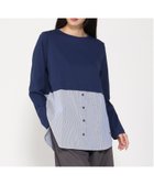 【クロコダイル/CROCODILE】の布帛ドッキング カットソー 人気、トレンドファッション・服の通販 founy(ファニー) ファッション Fashion レディースファッション Fashion for Women トップス・カットソー Cut & Sew Tops カットソー・ベーシックTシャツ Cut-and-Sewn Tops / Stretch Tees & Basics カットソー Cut and Sewn Top トレンド Trend, Trending Now ドッキング Docking, Mixed Material ロング Long, Long-Length ワイド Wide, Wide Fit thumbnail ネイビー|ID: prp329100004863562 ipo3291000000036160018