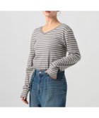 【ベイフロー/BAYFLOW】の前後VとUネックで着られる 2WAYストレッチスムースロンT 人気、トレンドファッション・服の通販 founy(ファニー) ファッション Fashion レディースファッション Fashion for Women トップス・カットソー Cut & Sew Tops ロングTシャツ・Tシャツ Longline T-Shirts & Tees おすすめ Recommended / Our Picks インナー Innerwear カットソー Cut and Sewn Top ストレッチ Stretch, Stretchy Fabric ボーダー Border, Stripe ラウンド Round, Round Neck ロング Long, Long-Length 人気 Popular, Best Seller 定番 Standard, Basic Item 無地 Plain, Solid Color thumbnail グレーBD15|ID: prp329100004863563 ipo3291000000036160056