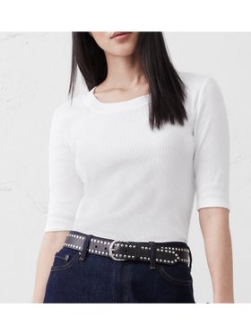 【バナナリパブリック ファクトリーストア/BANANA REPUBLIC FACTORY STORE】のBANANA REPUBLIC FACTORY STORE リブエルボースリーブTシャツ 人気、トレンドファッション・服の通販 founy(ファニー) ファッション Fashion レディースファッション Fashion for Women トップス・カットソー Cut & Sew Tops シャツ・ブラウス・オフィスカジュアル Elegant Blouses & Button-Ups ロングTシャツ・Tシャツ Longline T-Shirts & Tees インナー Innerwear ジャケット Jacket, Outerwear デコルテ Décolleté, Neckline ベーシック Basic, Essential |ID:prp329100004863579