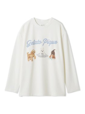 【ジェラート ピケ/gelato pique】の【UNISEX】プレイフルDOGワンポイントロンT 人気、トレンドファッション・服の通販 founy(ファニー) ファッション Fashion レディースファッション Fashion for Women トップス・カットソー Cut & Sew Tops ロングTシャツ・Tシャツ Longline T-Shirts & Tees ユニセックス Unisex, Genderless おすすめ Recommended / Our Picks スマート Smart, Elegant ハーフ Half, Half-Length プリント Print, Printed Pattern ロング Long, Long-Length ワンポイント One Point, Statement Accent 犬 Dog |ID:prp329100004863582