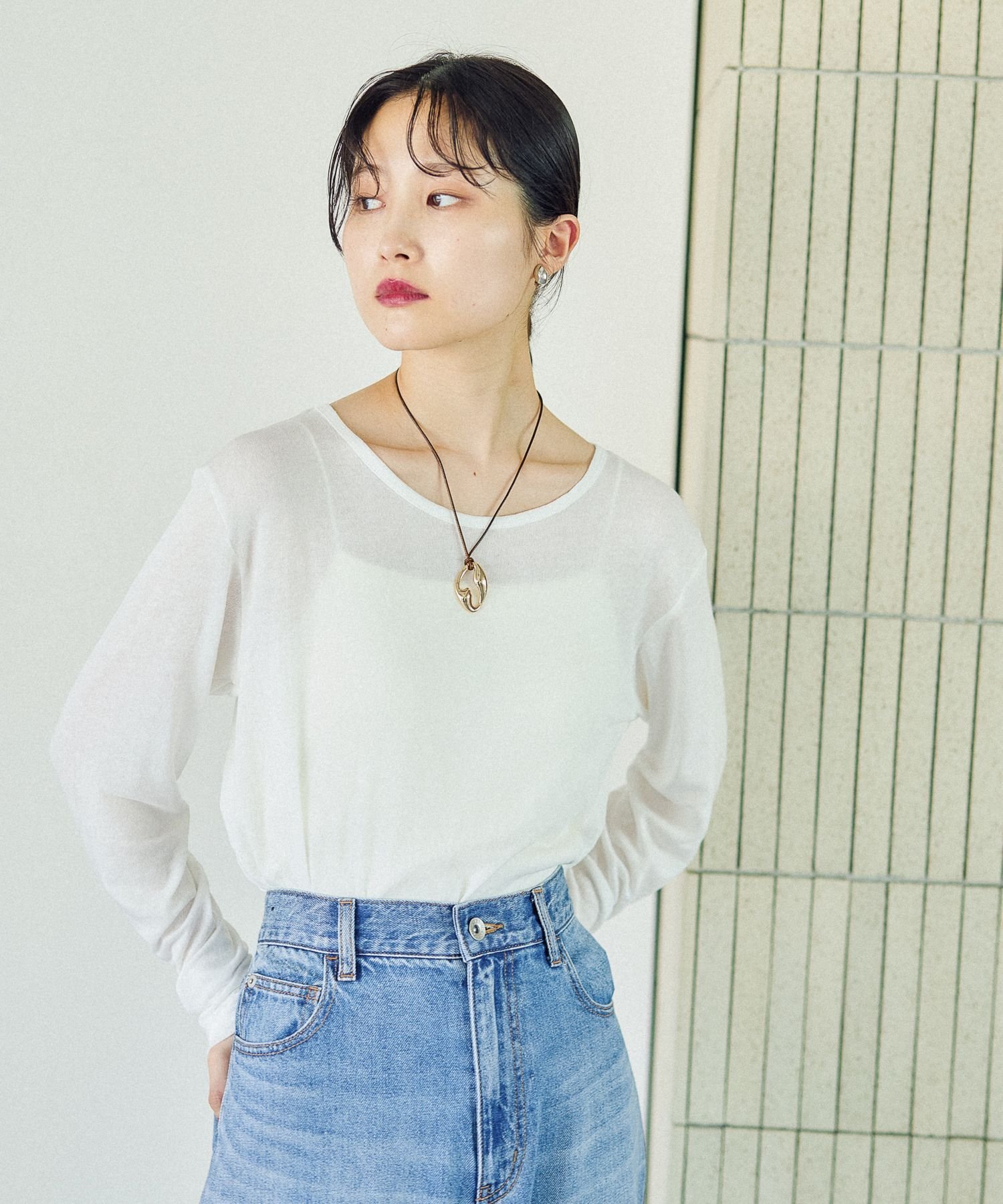 【レプシィム ローリーズファーム/LEPSIM LOWRYS FARM】のテンセル混クルー インテリア・キッズ・メンズ・レディースファッション・服の通販 founy(ファニー) ファッション Fashion レディースファッション Fashion for Women おすすめ Recommended / Our Picks インナー Innerwear キャミワンピース Cami Dress, Slip Dress ジャケット Jacket, Outerwear スウェット / スエット Sweatshirt, Sweatwear ベーシック Basic, Essential オフホワイト05|ID: prp329100004863583 ipo3291000000036161882