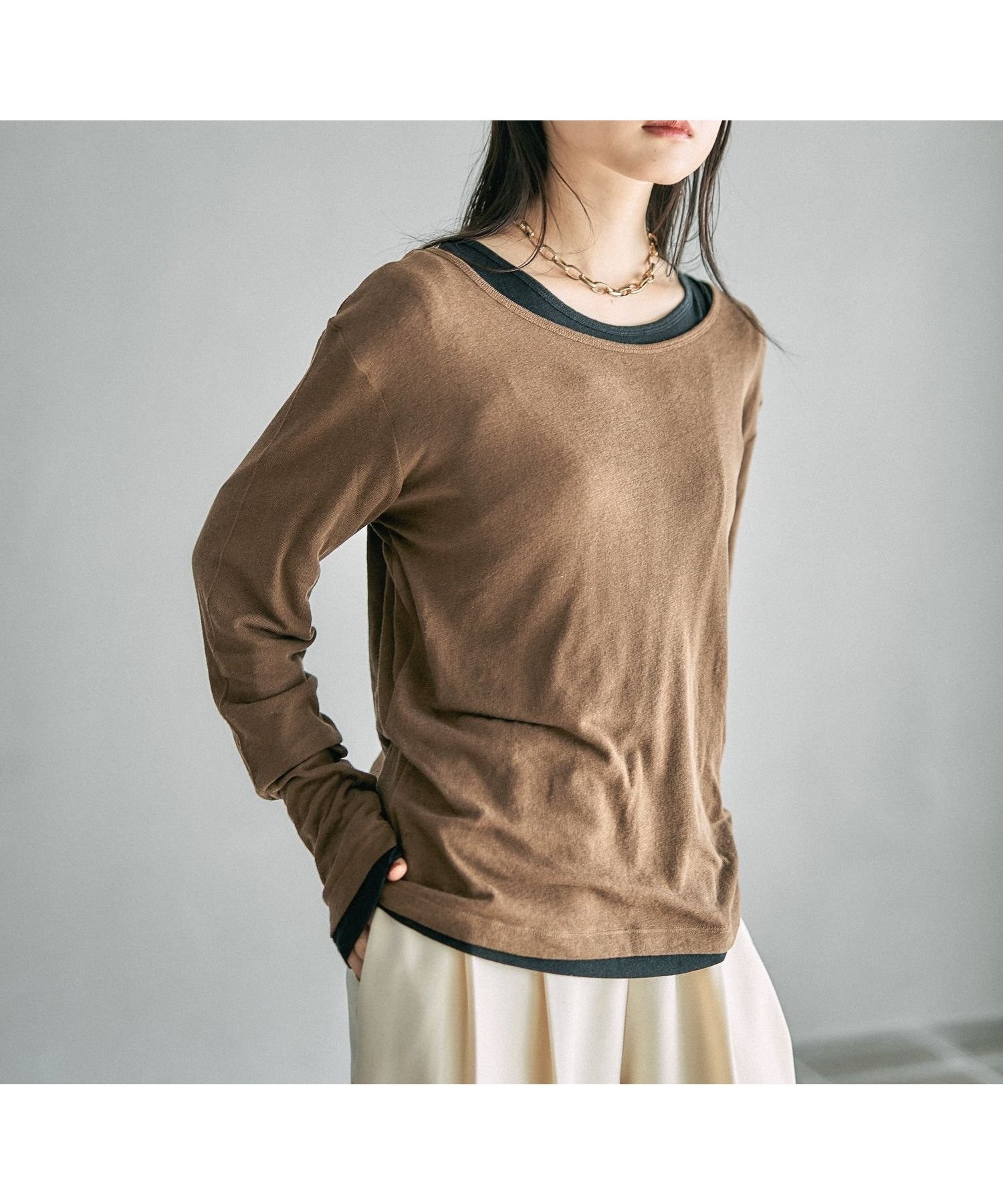 【レプシィム ローリーズファーム/LEPSIM LOWRYS FARM】のテンセル混クルー インテリア・キッズ・メンズ・レディースファッション・服の通販 founy(ファニー) ファッション Fashion レディースファッション Fashion for Women おすすめ Recommended / Our Picks インナー Innerwear キャミワンピース Cami Dress, Slip Dress ジャケット Jacket, Outerwear スウェット / スエット Sweatshirt, Sweatwear ベーシック Basic, Essential ブラウン58|ID: prp329100004863583 ipo3291000000036161894