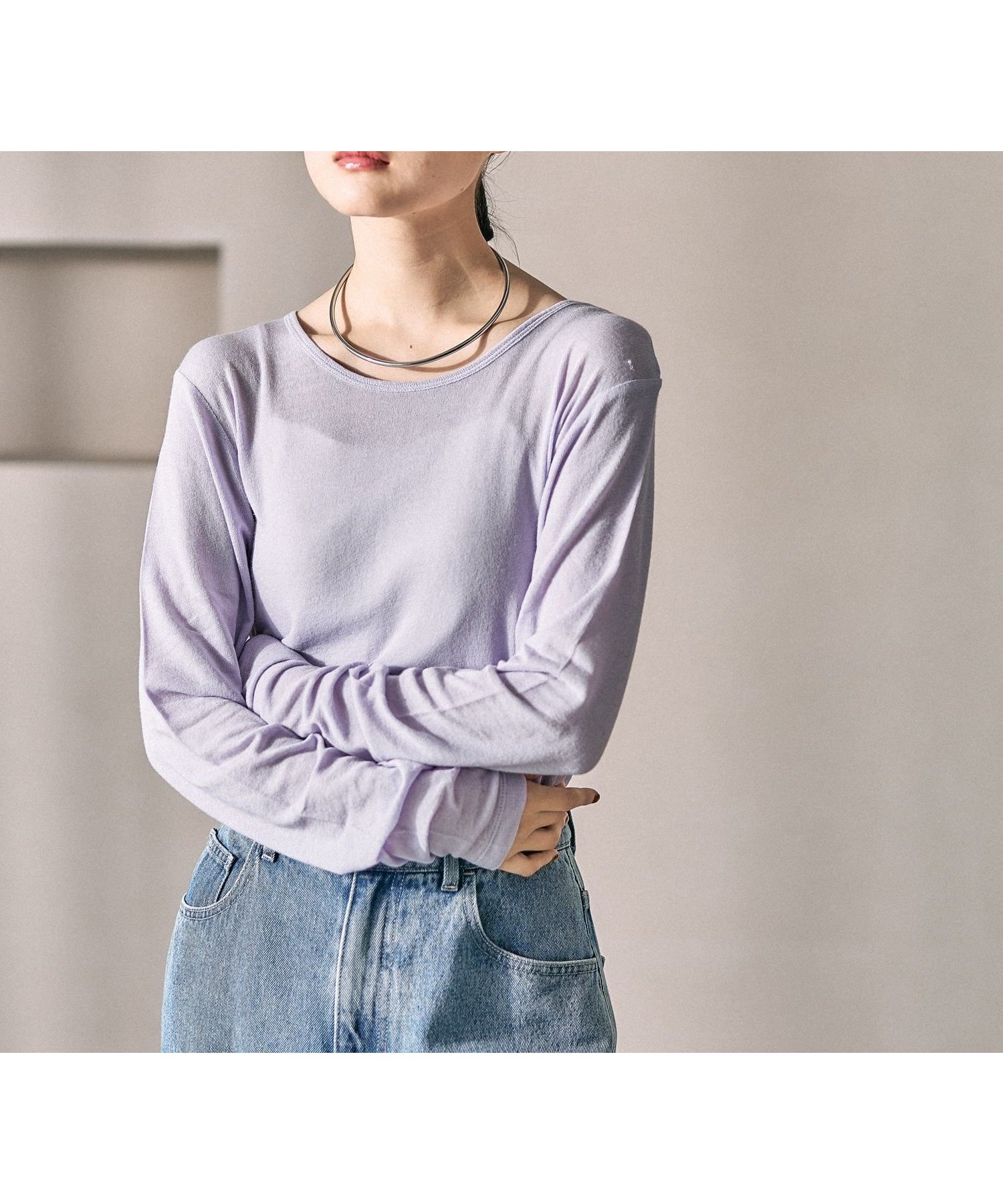 【レプシィム ローリーズファーム/LEPSIM LOWRYS FARM】のテンセル混クルー インテリア・キッズ・メンズ・レディースファッション・服の通販 founy(ファニー) ファッション Fashion レディースファッション Fashion for Women おすすめ Recommended / Our Picks インナー Innerwear キャミワンピース Cami Dress, Slip Dress ジャケット Jacket, Outerwear スウェット / スエット Sweatshirt, Sweatwear ベーシック Basic, Essential パープル91|ID: prp329100004863583 ipo3291000000036161903