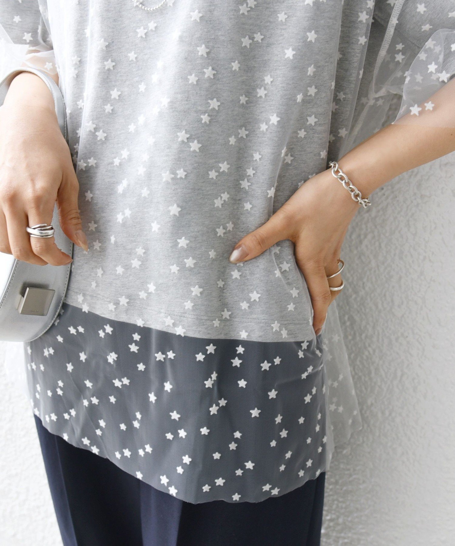 【シップス フォー ウィメン/SHIPS】の【WEB限定】スター チュール レイヤード TEE 人気、トレンドファッション・服の通販 founy(ファニー) 　ファッション　Fashion　レディースファッション　Fashion for Women　インナー　Innerwear　カットソー　Cut and Sewn Top　シアー　Sheer, See-Through　ジャケット　Jacket, Outerwear　チュール　Tulip, Tulip Motif　デニム　Denim, Jeans Material　ドッキング　Docking, Mixed Material　ドット　Polka Dot, Dot Pattern　なめらか　Smooth, Silky Texture　ベーシック　Basic, Essential　ボトム　Bottoms, Lower Wear　無地　Plain, Solid Color　おすすめ　Recommended / Our Picks　2025年　2025　2025春夏・S/S　Spring/Summer 2025 SS25　 other-1|ID: prp329100004863588 ipo3291000000036162514