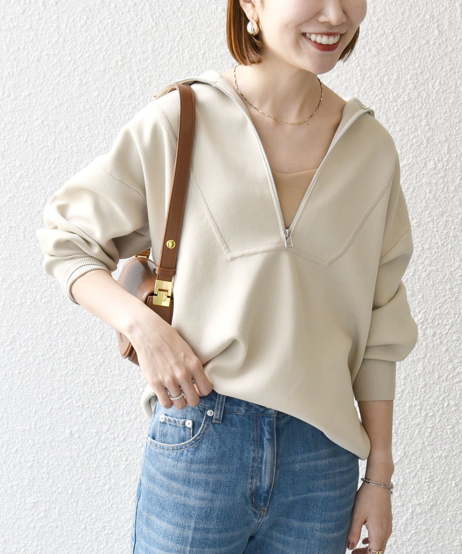 【シップス フォー ウィメン/SHIPS】の【WEB限定】SHIPS any 手洗い可能 ハーフ ジップ ハイネック プルオーバー インテリア・キッズ・メンズ・レディースファッション・服の通販 founy(ファニー) 　ファッション　Fashion　レディースファッション　Fashion for Women　トップス・カットソー　Cut & Sew Tops　カジュアルプルオーバー・ニットトップス　Pullovers & Knit Tops / Casual Pullovers　洗える　Machine Washable　ジップ　Zip, Zipper　ハイネック　High Neck, Mock Neck　ハーフ　Half, Half-Length　ロング　Long, Long-Length　2026年　2026　ベージュ|ID: prp329100004863601 ipo3291000000036164056