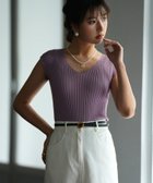【セゾンドパピヨン/SAISON DE PAPILLON】のフレンチスリーブリブ切替サマーニットトップス 人気、トレンドファッション・服の通販 founy(ファニー) ファッション Fashion レディースファッション Fashion for Women トップス・カットソー Cut & Sew Tops ニット Knit Tops & Sweaters インナー Innerwear ウェーブ Wavy Pattern コンパクト Compact, Small Size 切替 Switching, Contrast Panel シンプル Simple, Minimal ジャケット Jacket, Outerwear スリーブ Sleeve, Long Sleeve / Short Sleeve フィット Fit, Slim Fit フレンチ French, French Style リブニット Rib Knit, Ribbed Knit おすすめ Recommended / Our Picks エレガント 上品 Elegant thumbnail パープル系その他2|ID: prp329100004863606 ipo3291000000036164368